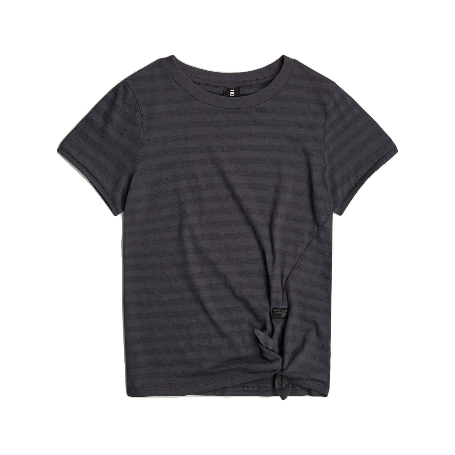 G-Star RAW gestreept T-shirt met ingebreid patroon petrol