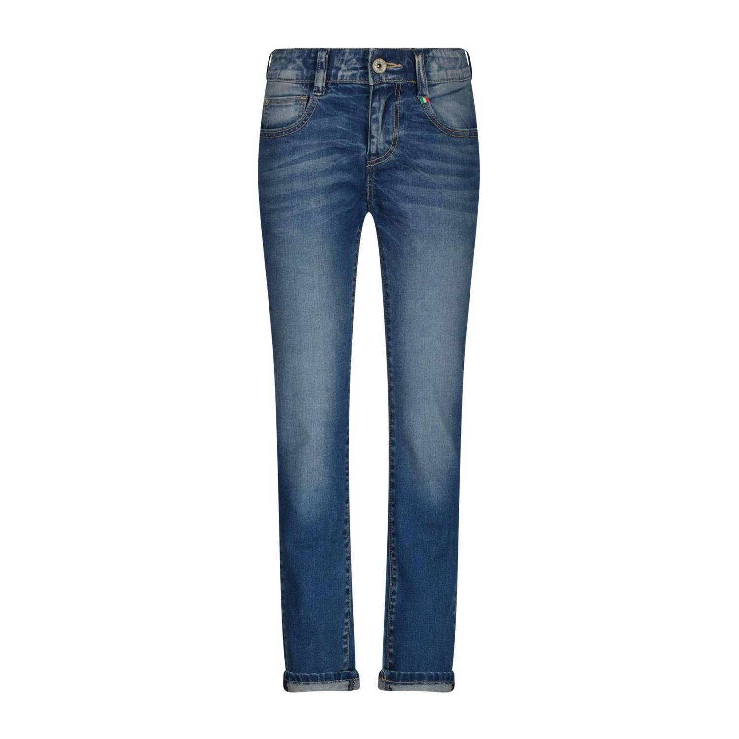 VINGINO skinny jeans Aron blue vintage Blauw Jongens Stretchdenim Effen 128