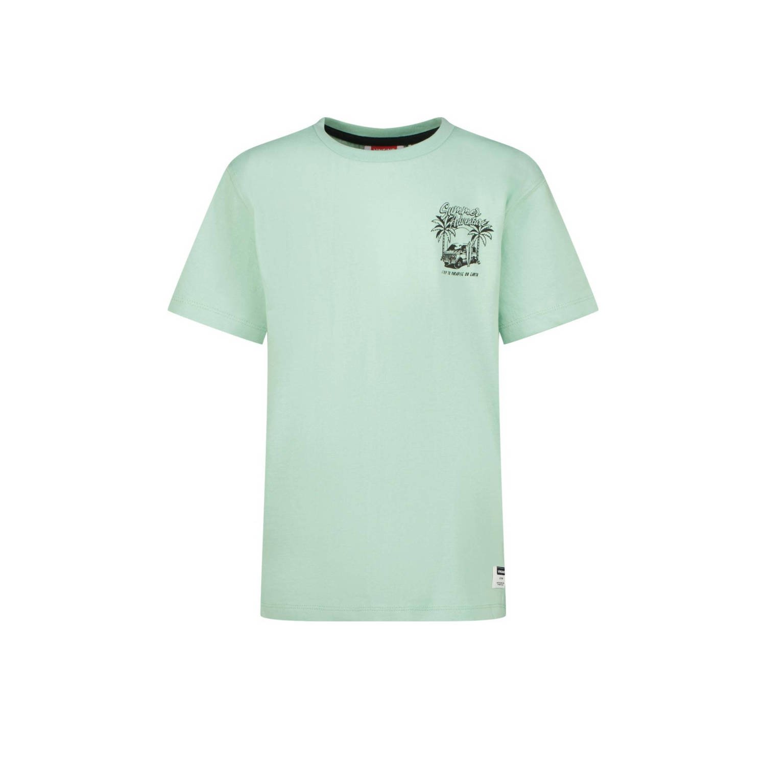 Vingino T-shirt Hatsa met backprint zachtgroen