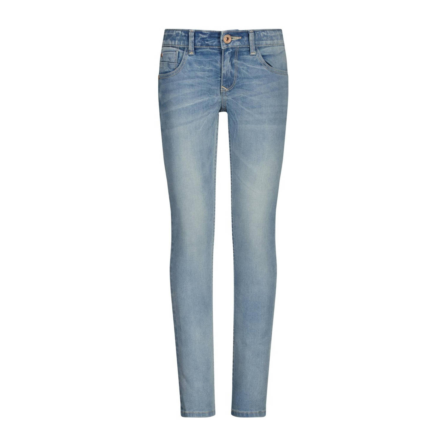 VINGINO skinny jeans Alice light indigo Blauw Meisjes Stretchdenim Effen 134