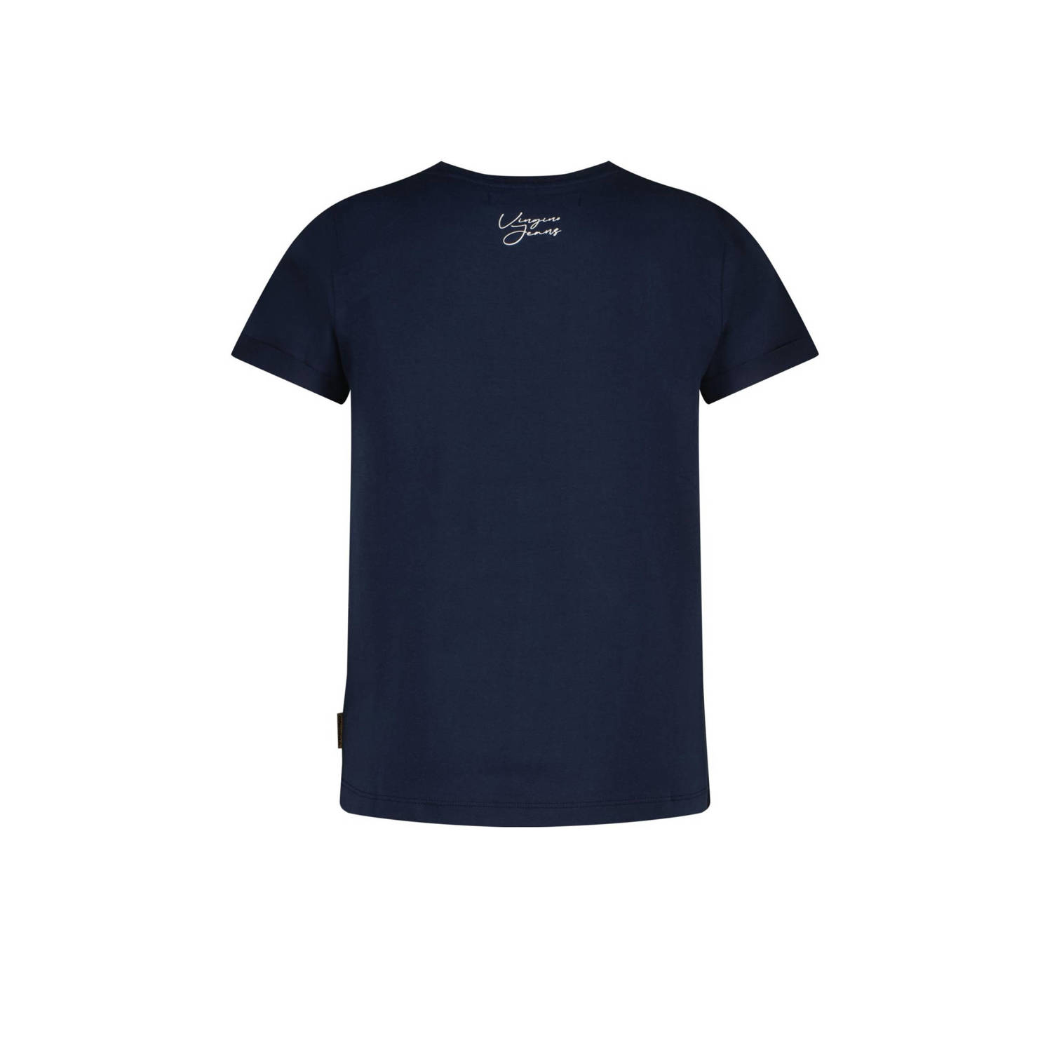 Vingino T-shirt Hersa met printopdruk donkerblauw