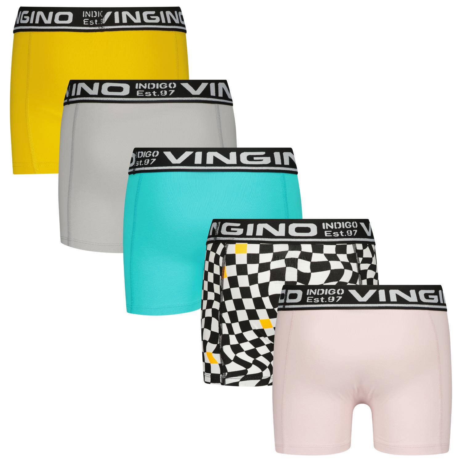 Vingino boxershort Colors set van 5 aquablauw multicolor
