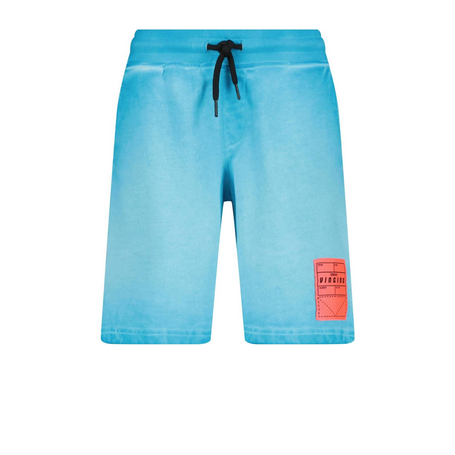 VINGINO sweatshort Rados met printopdruk aquablauw oranje Korte broek Jongens Katoen 116
