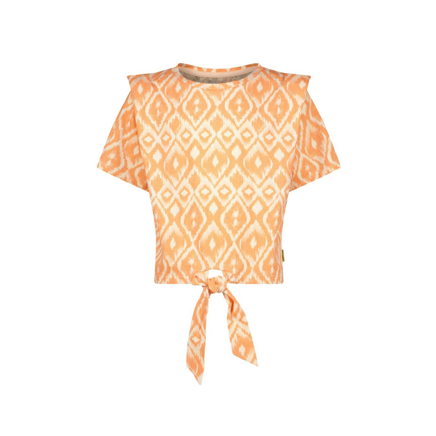 VINGINO top Hamma met all over print licht neonoranje T-shirt Meisjes Katoen Ronde hals 140