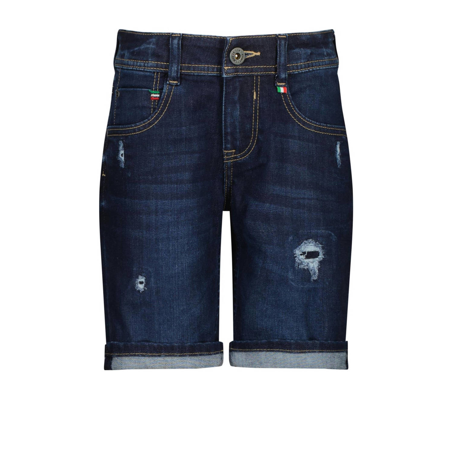 VINGINO denim short Curzio Damage cruziale blue Korte broek Blauw Jongens Stretchdenim 128