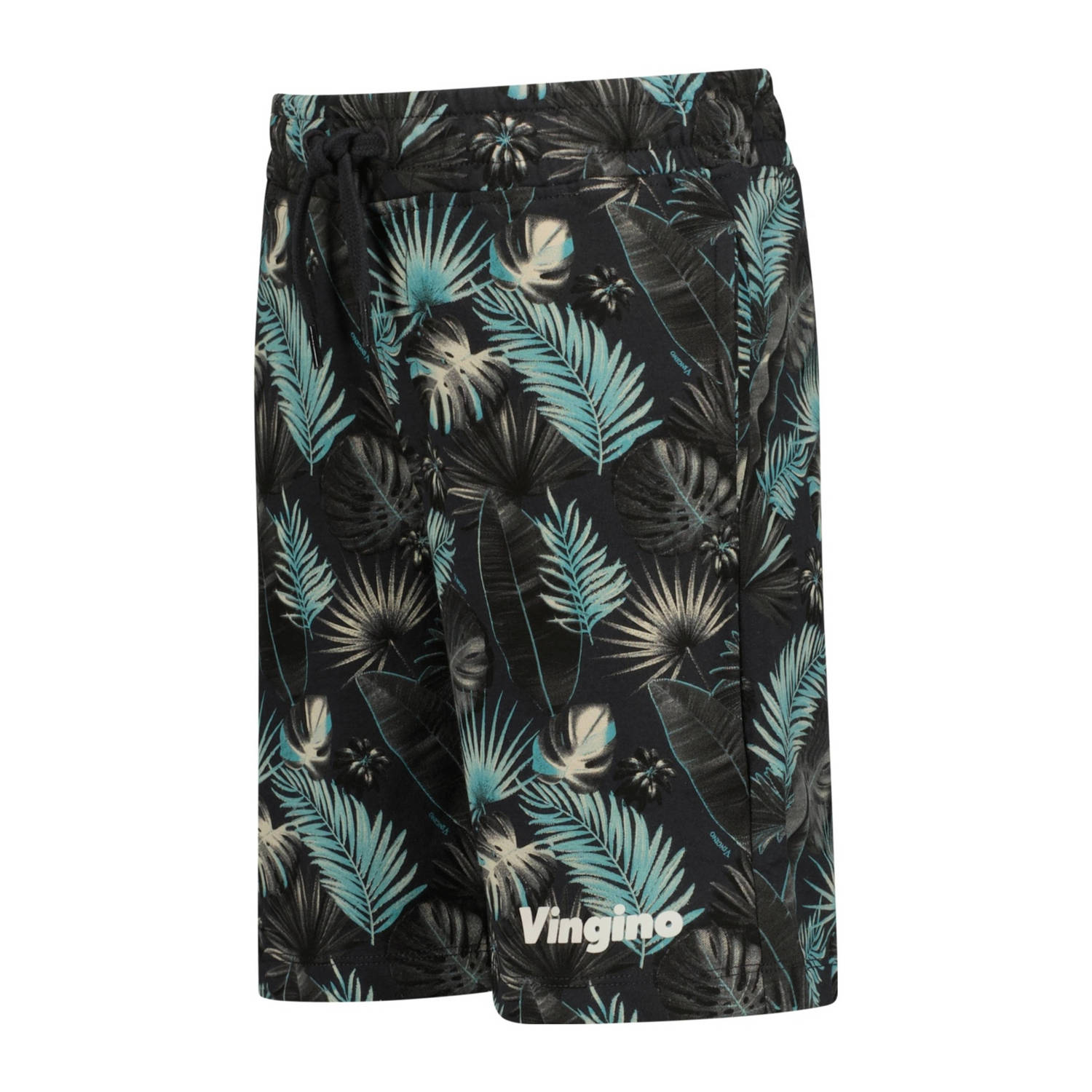 Vingino sweatshort Rapos met all over print zwart blauw