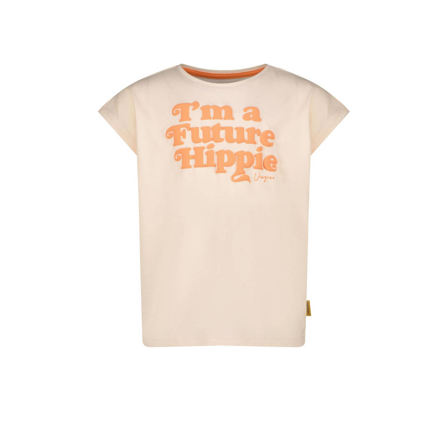 Vingino T-shirt Helen met tekst pasteloranje