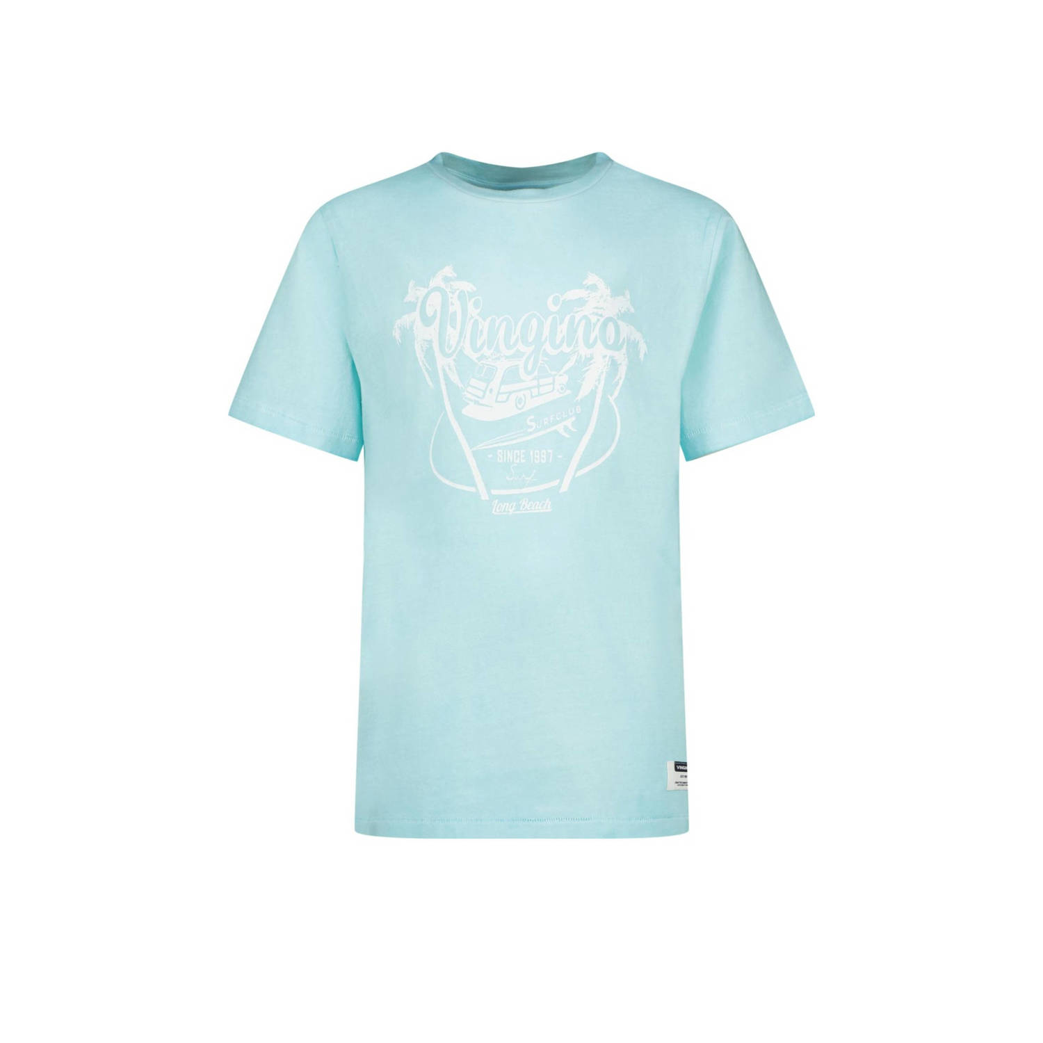 VINGINO T-shirt Hois met printopdruk lichtblauw Jongens Katoen Ronde hals 128