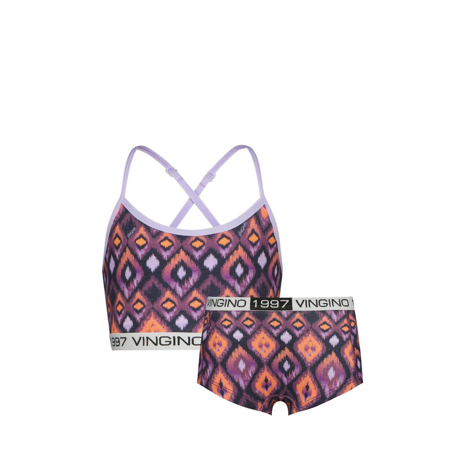 Vingino bh top + short Aztex paars multicolor