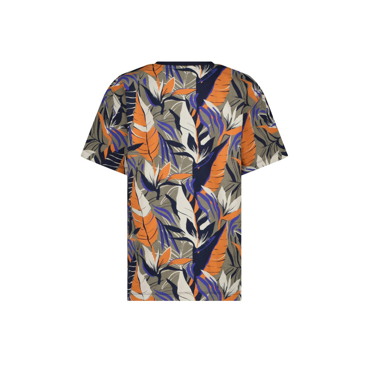 Vingino T-shirt Hor met all over print zand oranje paars