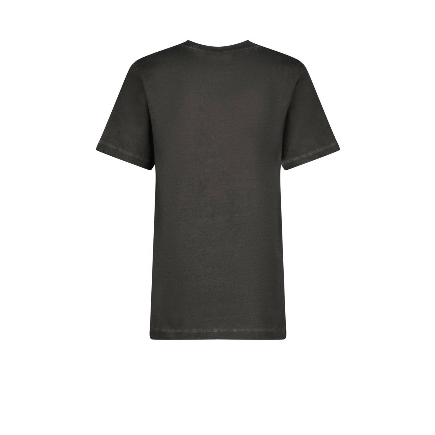 Vingino T-shirt Herso met printopdruk donkergrijs neon geel