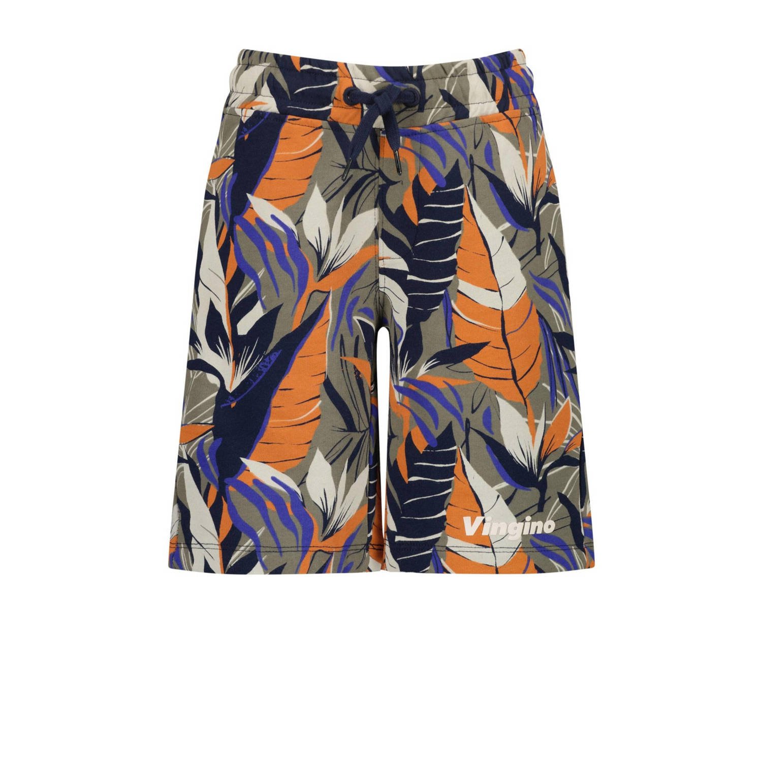 Vingino sweatshort Rapos met all over print zand oranje paars