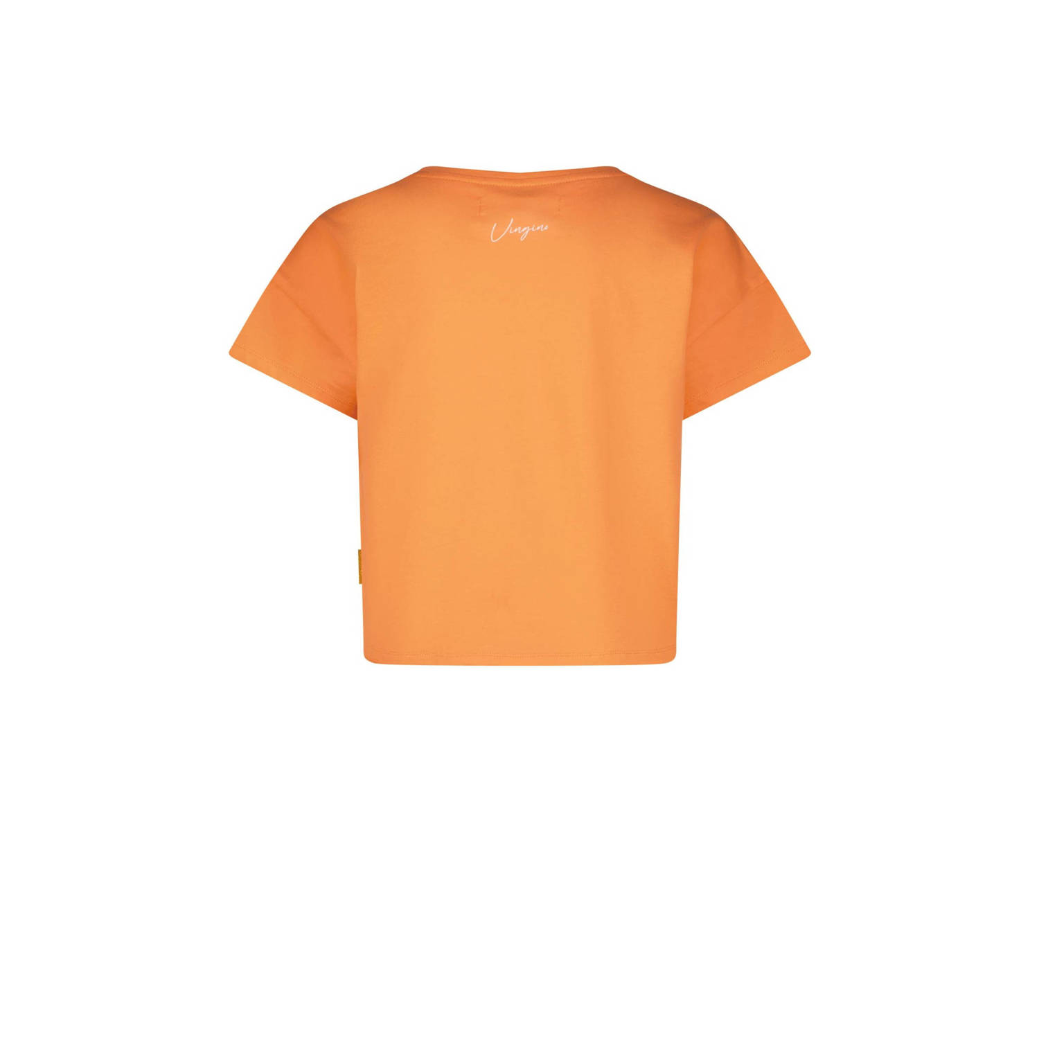 Vingino T-shirt Hilla met tekst oranje