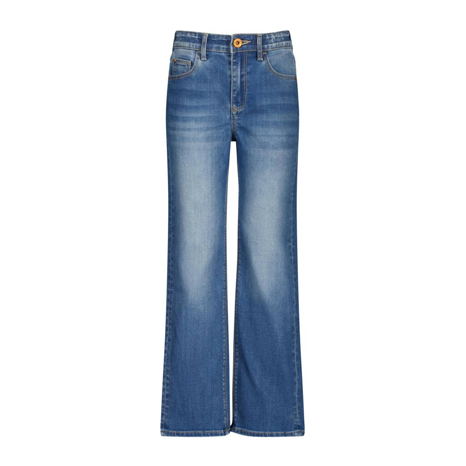 VINGINO straight fit jeans Coco old vintage Blauw Meisjes Denim Effen 134