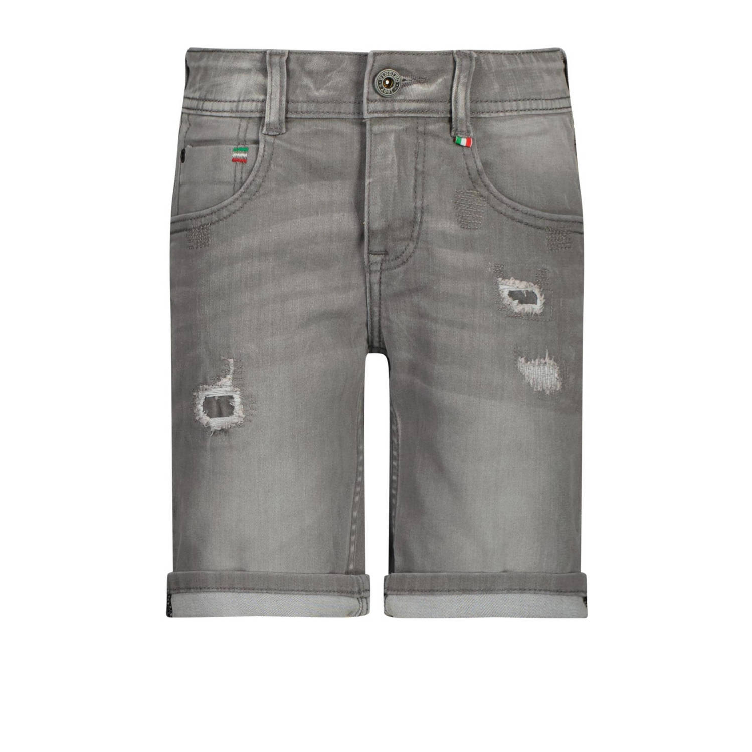 VINGINO denim short Curzio Damage light grey Korte broek Grijs Jongens Stretchdenim 134