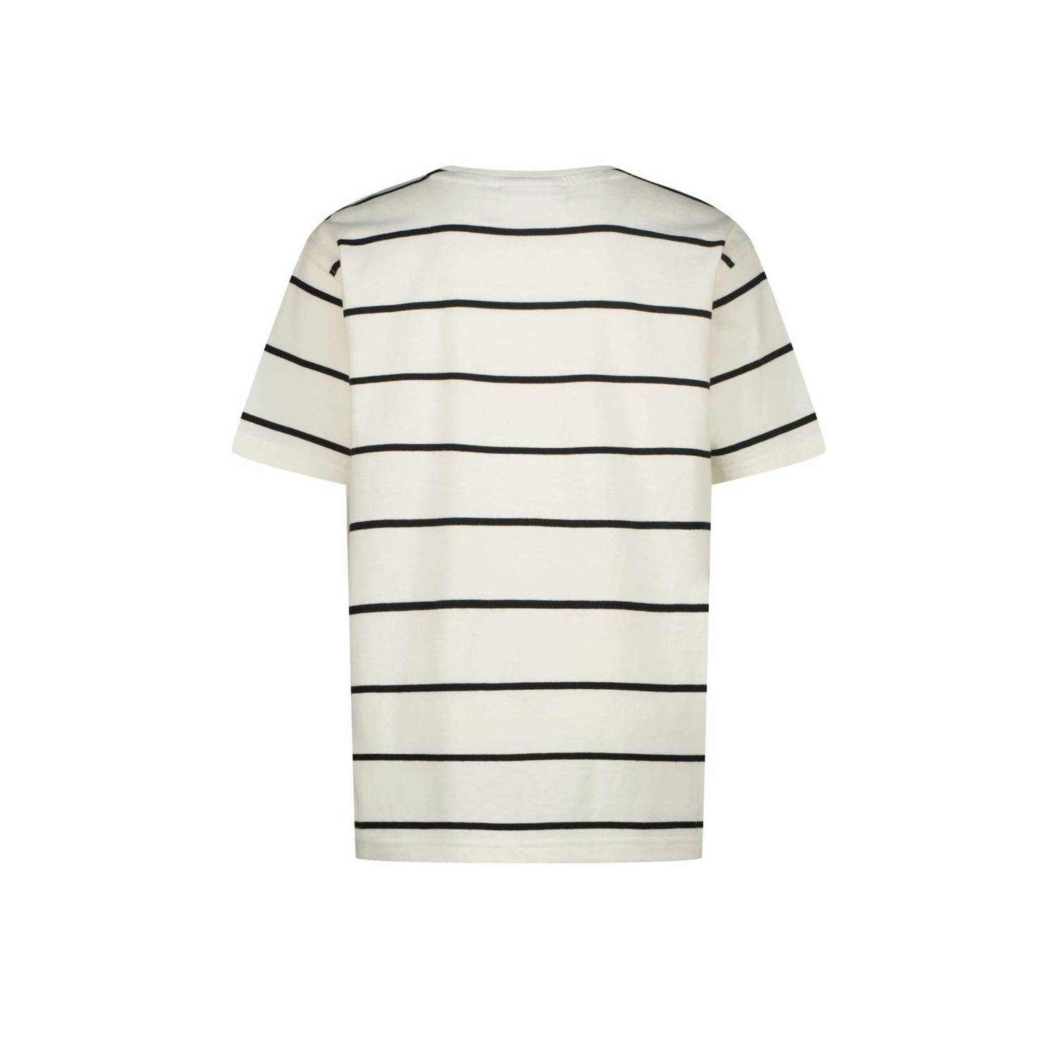Vingino gestreept T-shirt Hafi offwhite donkergrijs