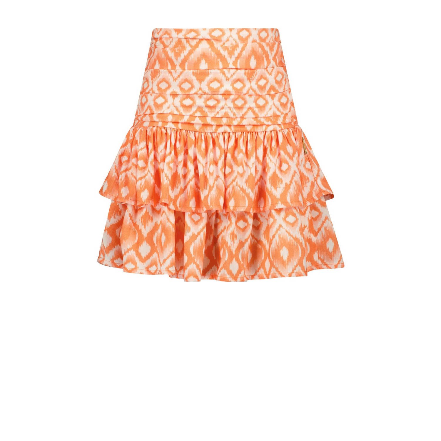 VINGINO rok Quarry met all over print licht neonoranje wit Meisjes Viscose 128