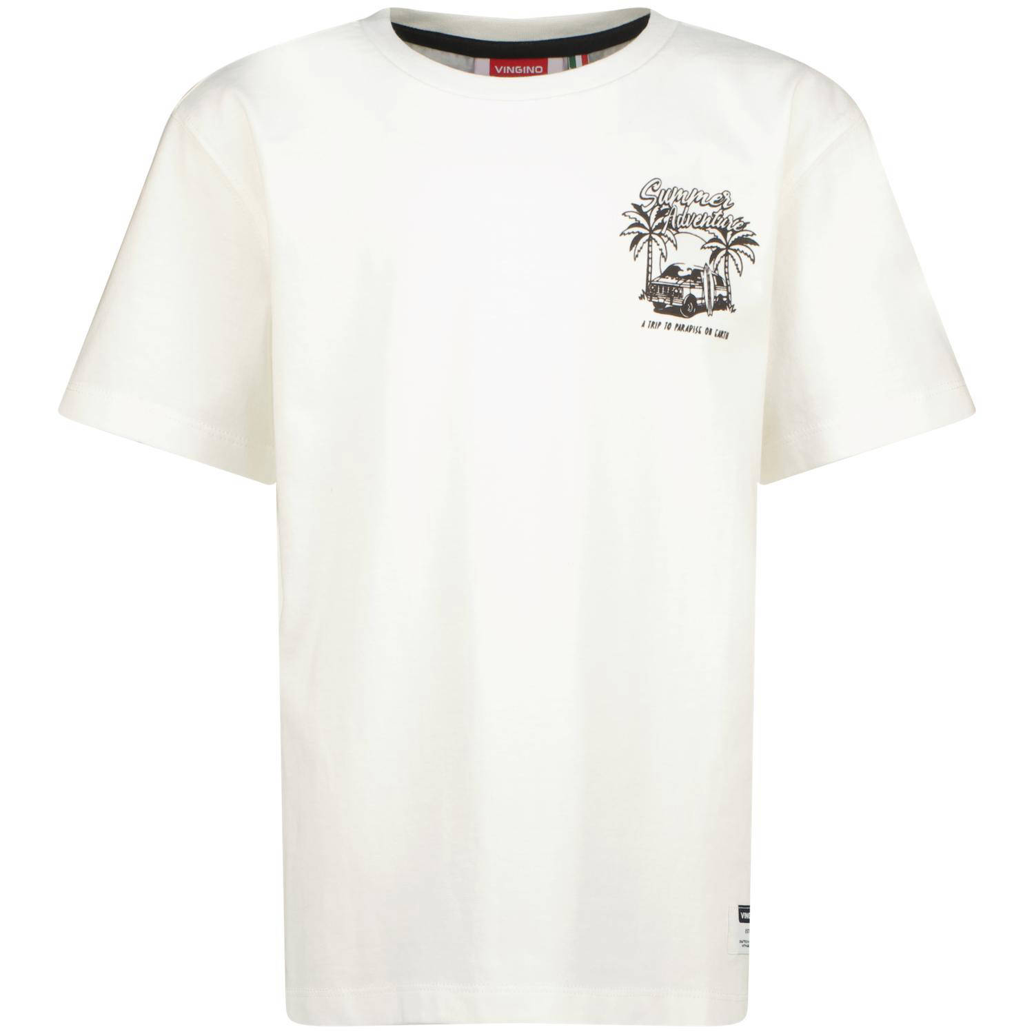 VINGINO T-shirt Hatsa met backprint offwhite Wit Jongens Katoen Ronde hals 128