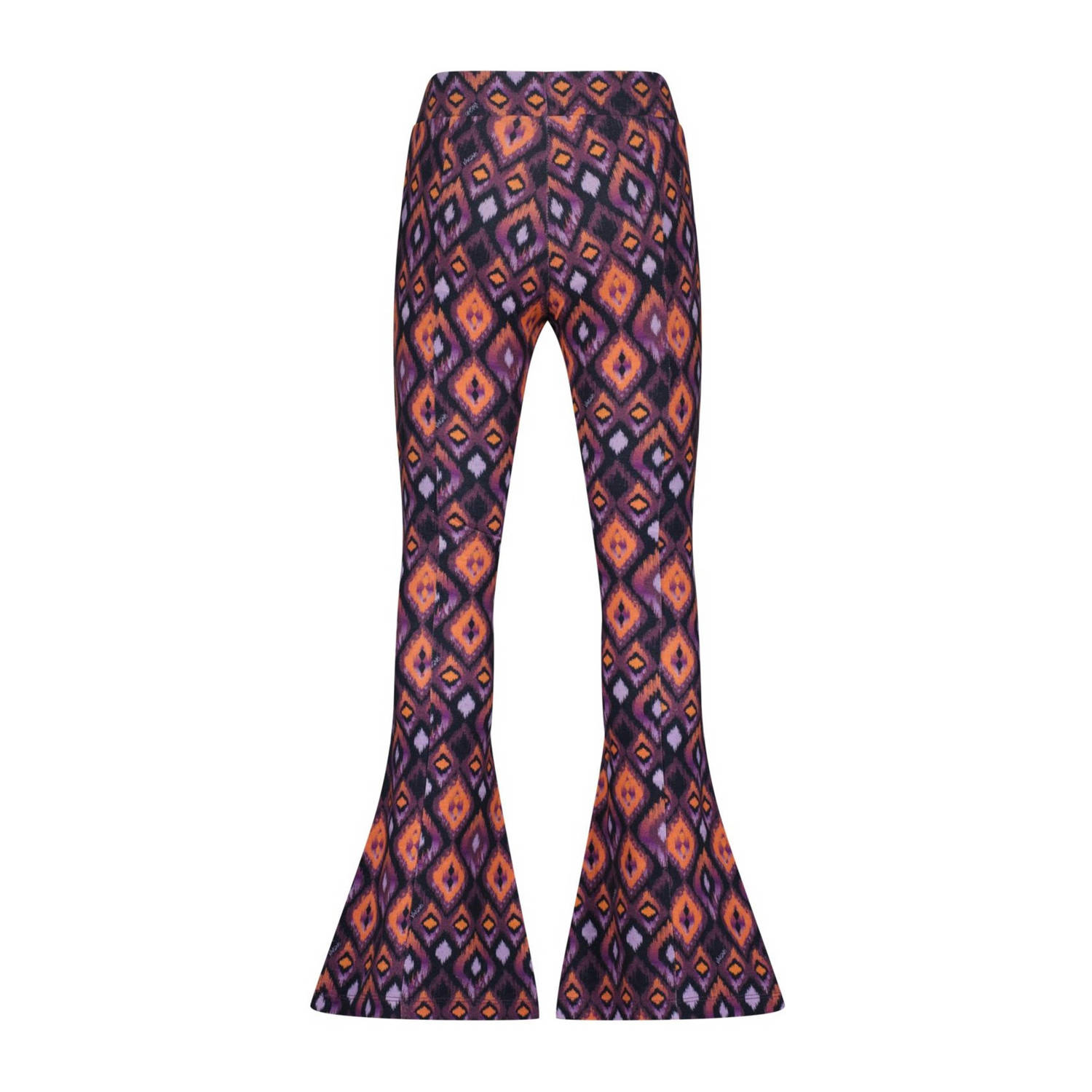 Vingino flared broek Samina met all over print paars multicolor