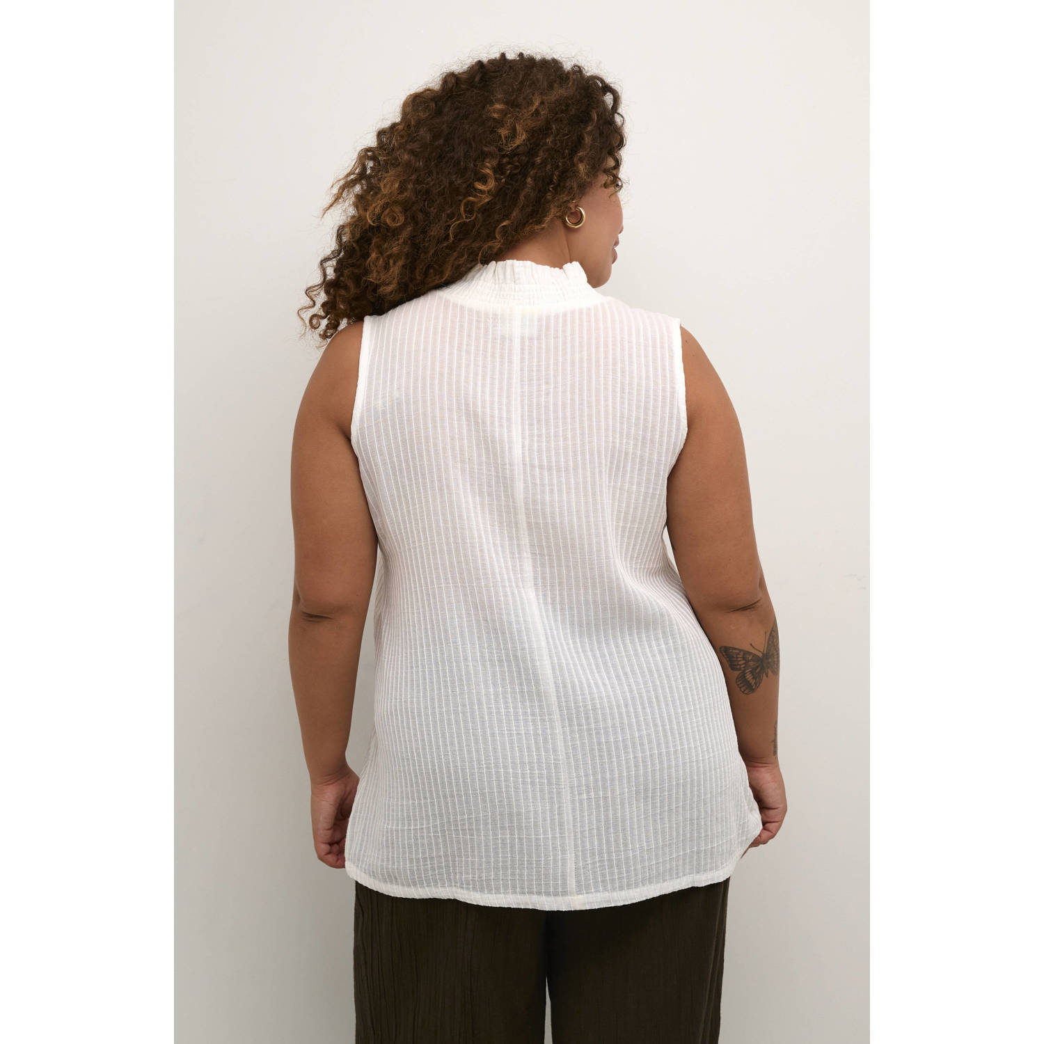 Kaffe Curve semi-transparante blousetop KCalana ecru