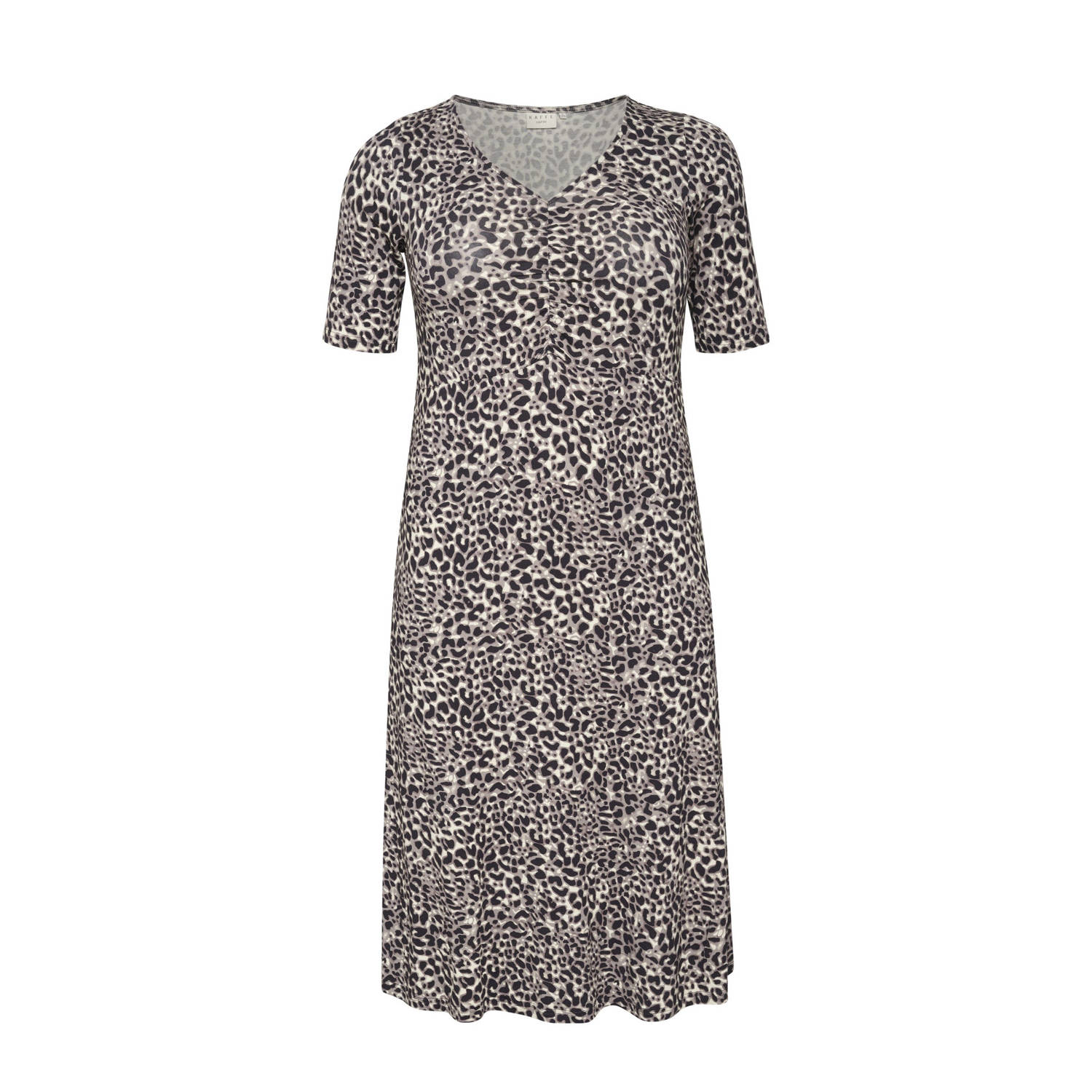 Kaffe bodycon jurk KCSEVANA met dierenprint beige zwart ecru