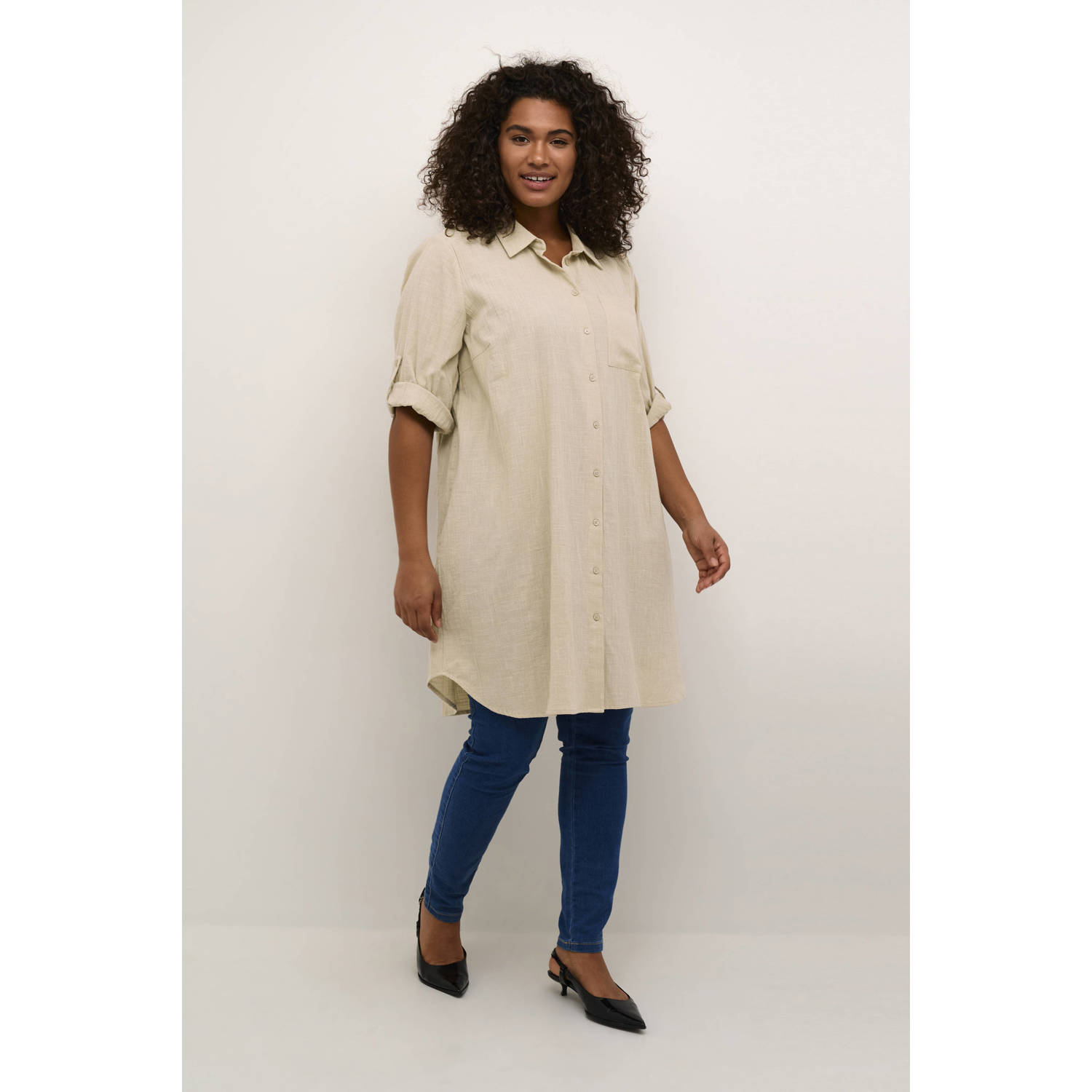 Kaffe Curve tuniek zand