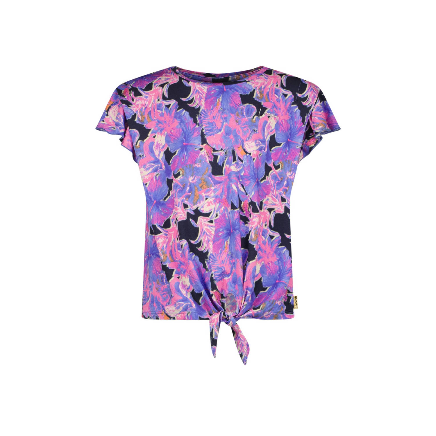 VINGINO T-shirt met all over print paars donkerblauw Meisjes Viscose Ronde hals 128