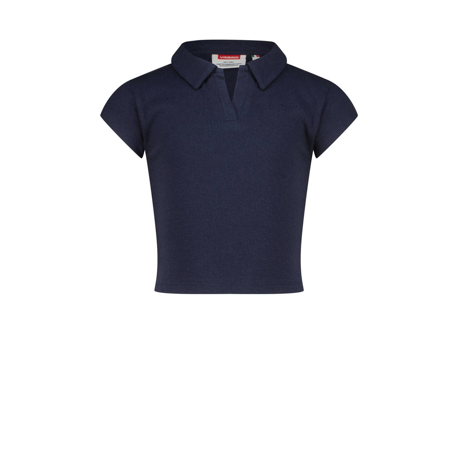 VINGINO polo blauw Meisjes Polyester Polokraag Effen 128