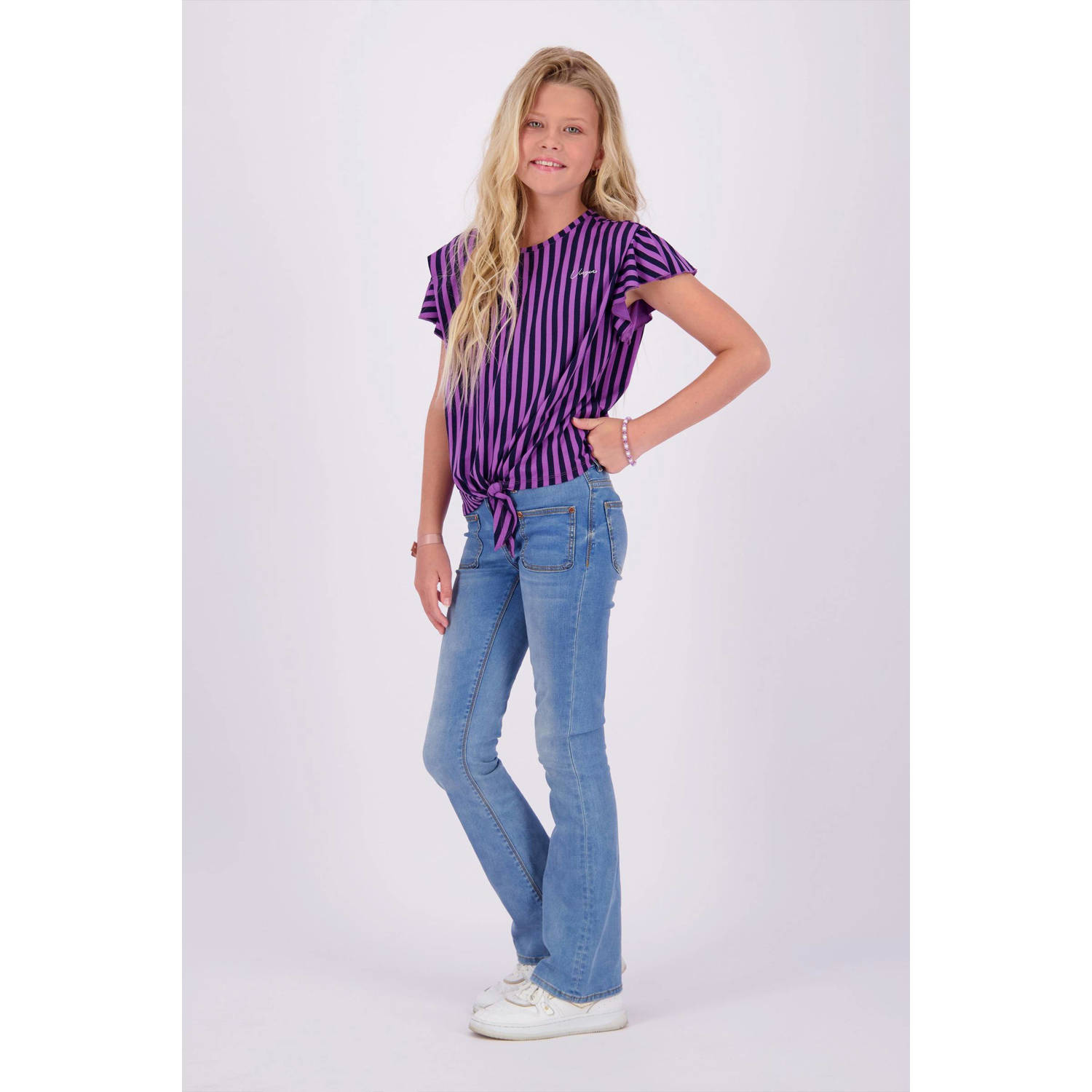 Vingino gestreept T-shirt paars zwart
