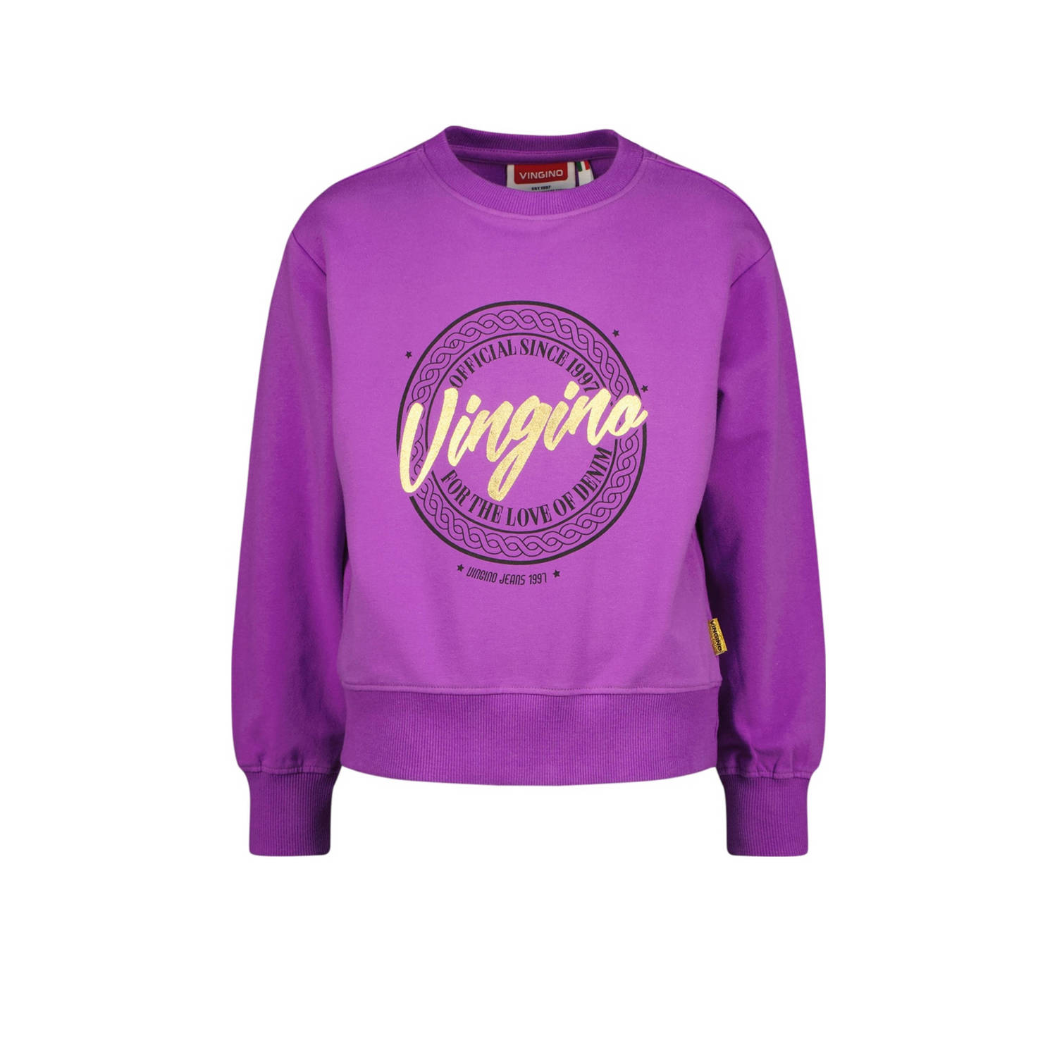 VINGINO sweater met printopdruk paars Printopdruk 128