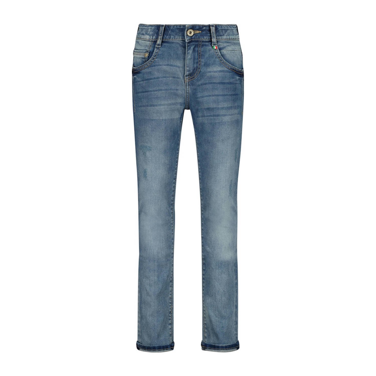 VINGINO slim fit jeans Giovanni mid blue wash Blauw Jongens Stretchdenim 128