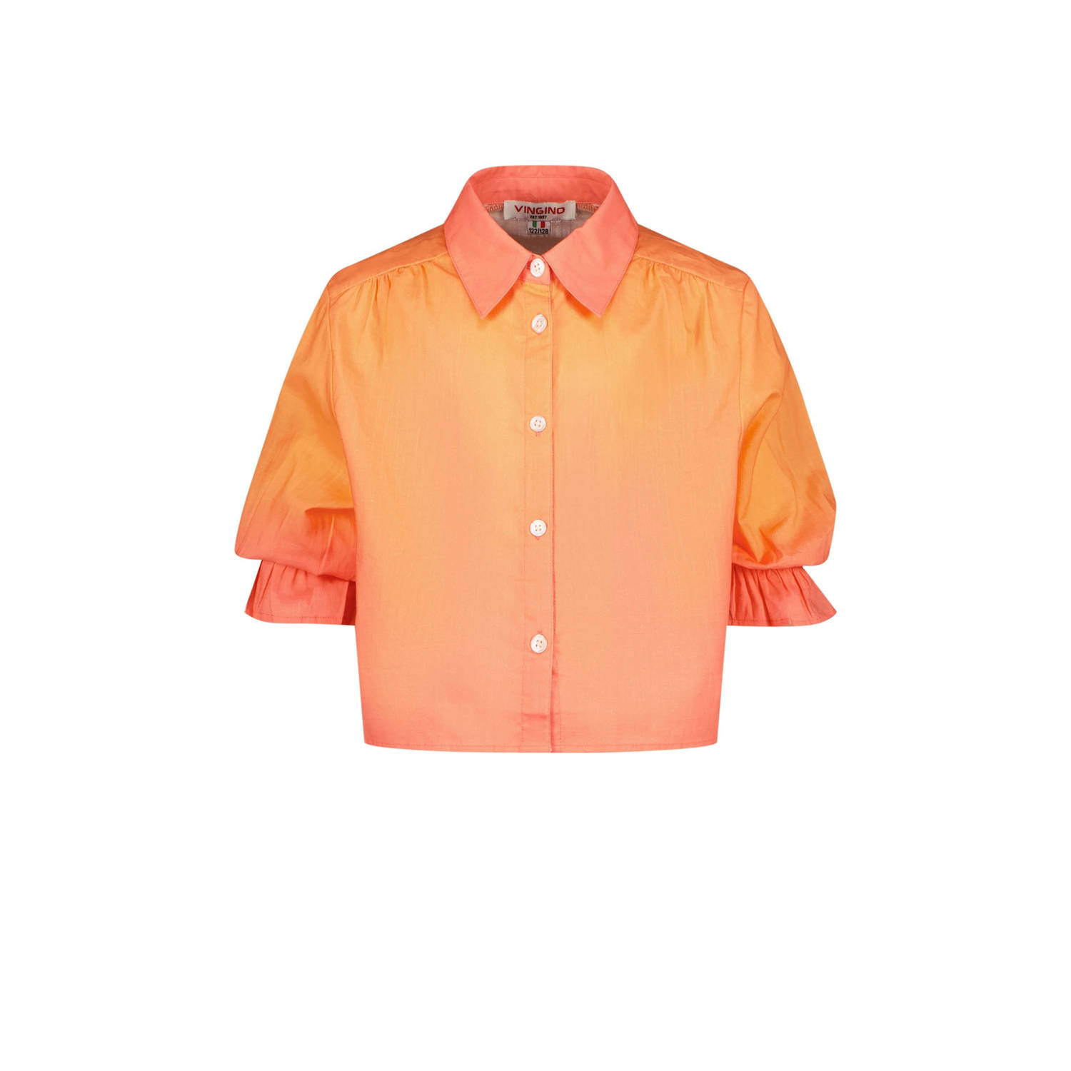 VINGINO blouse koraalroze oranje Meisjes Katoen Klassieke kraag Effen 152