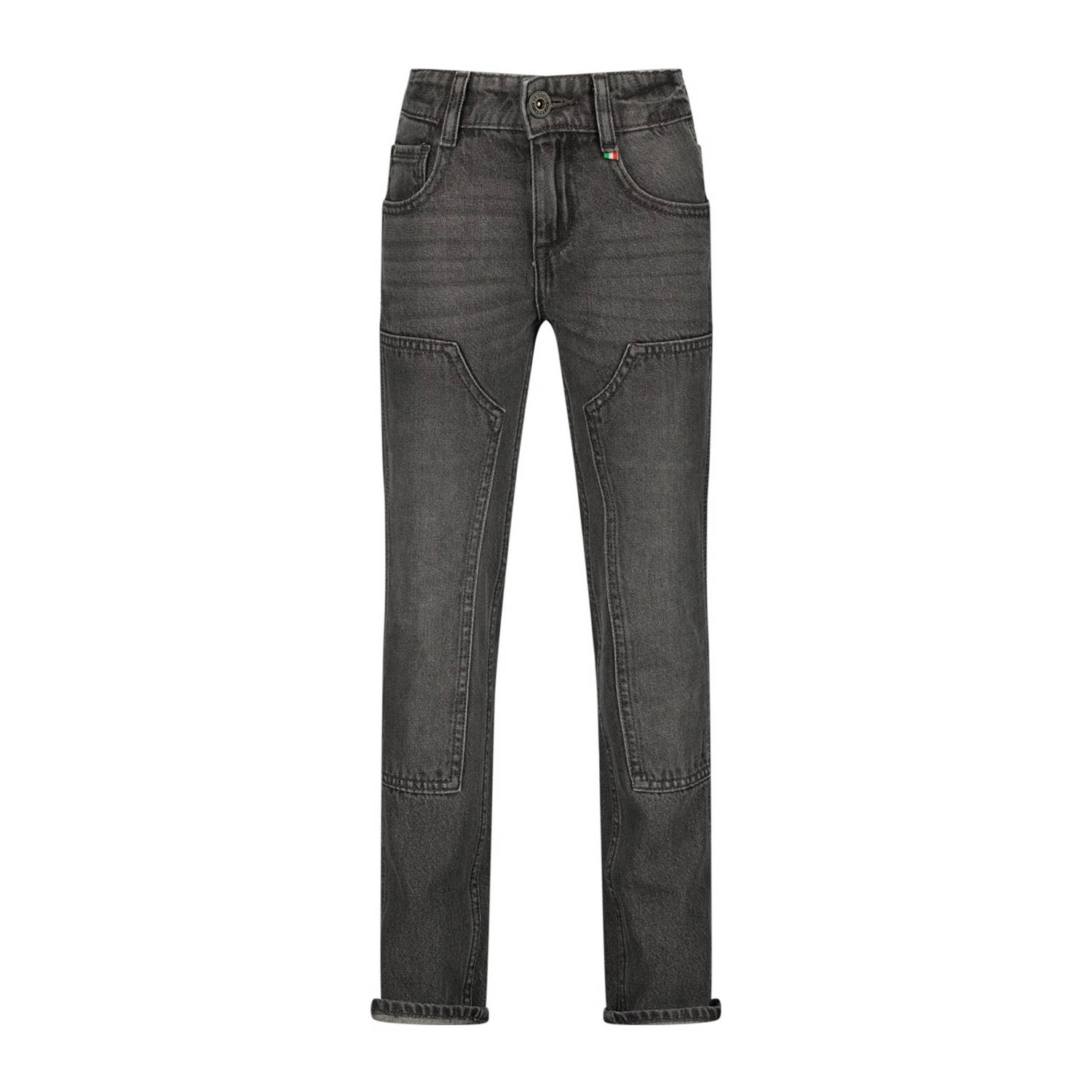 VINGINO regular fit jeans dark grey vintage Grijs Jongens Denim Effen 134