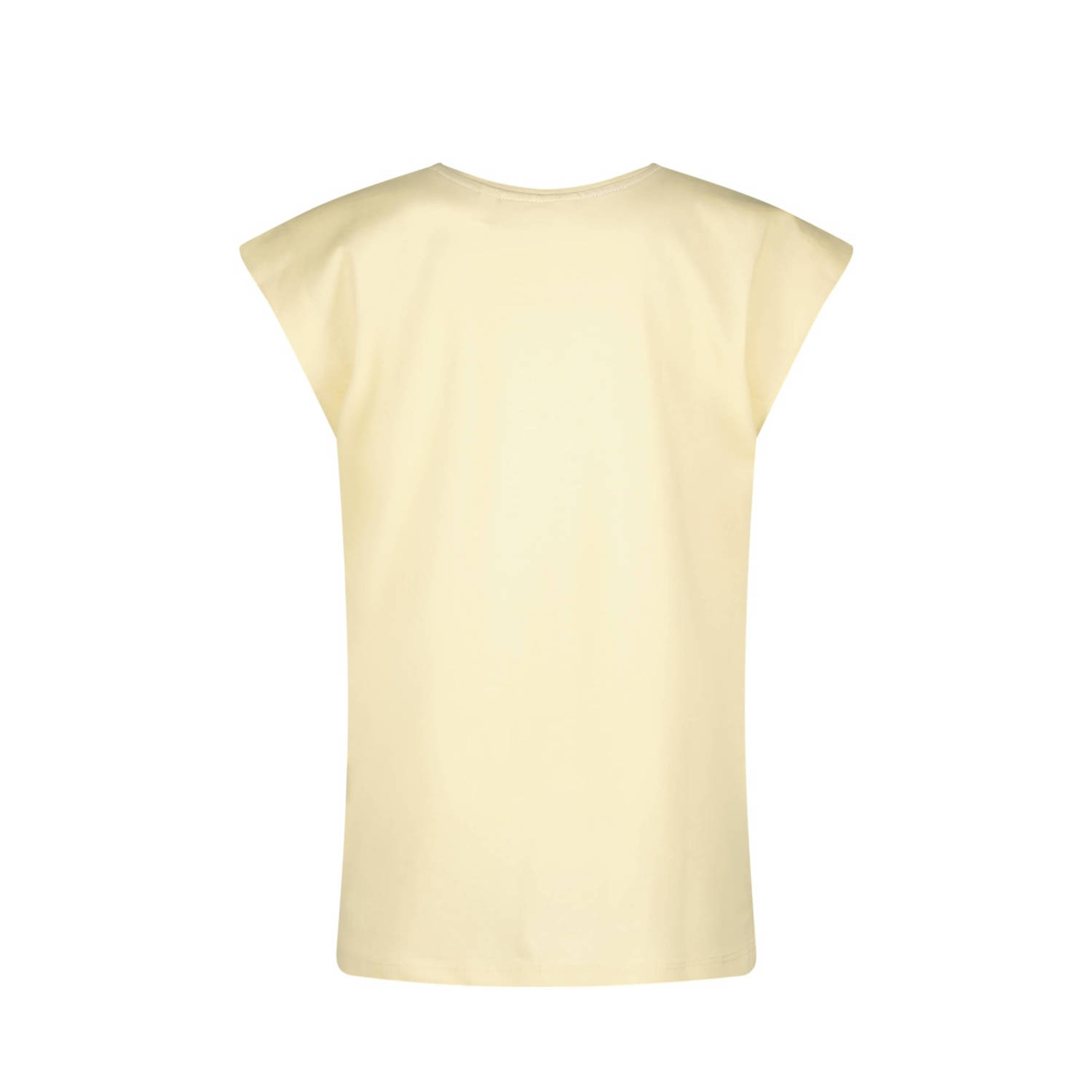 Vingino T-shirt met tekst lichtgeel paars
