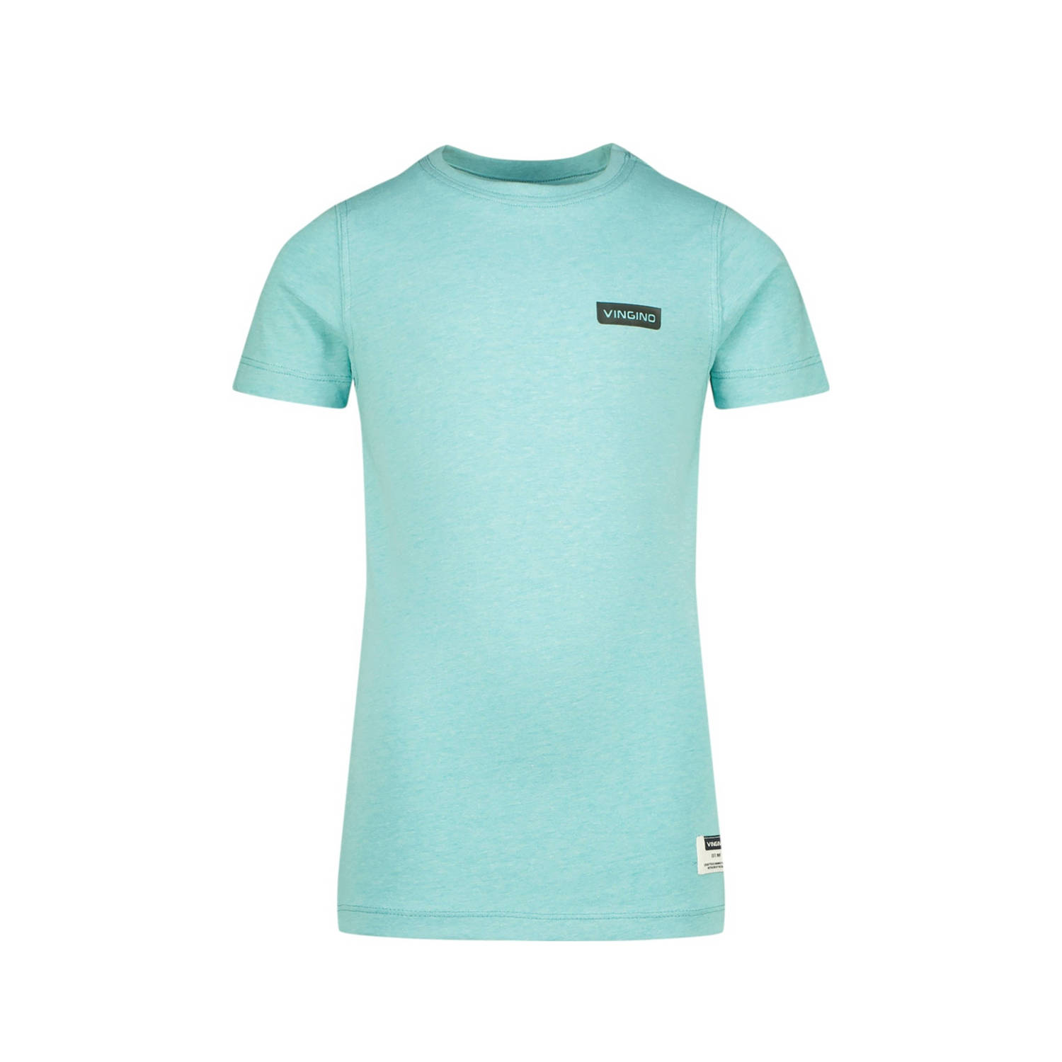 VINGINO T-shirt aquablauw Jongens Katoen Ronde hals Effen 128