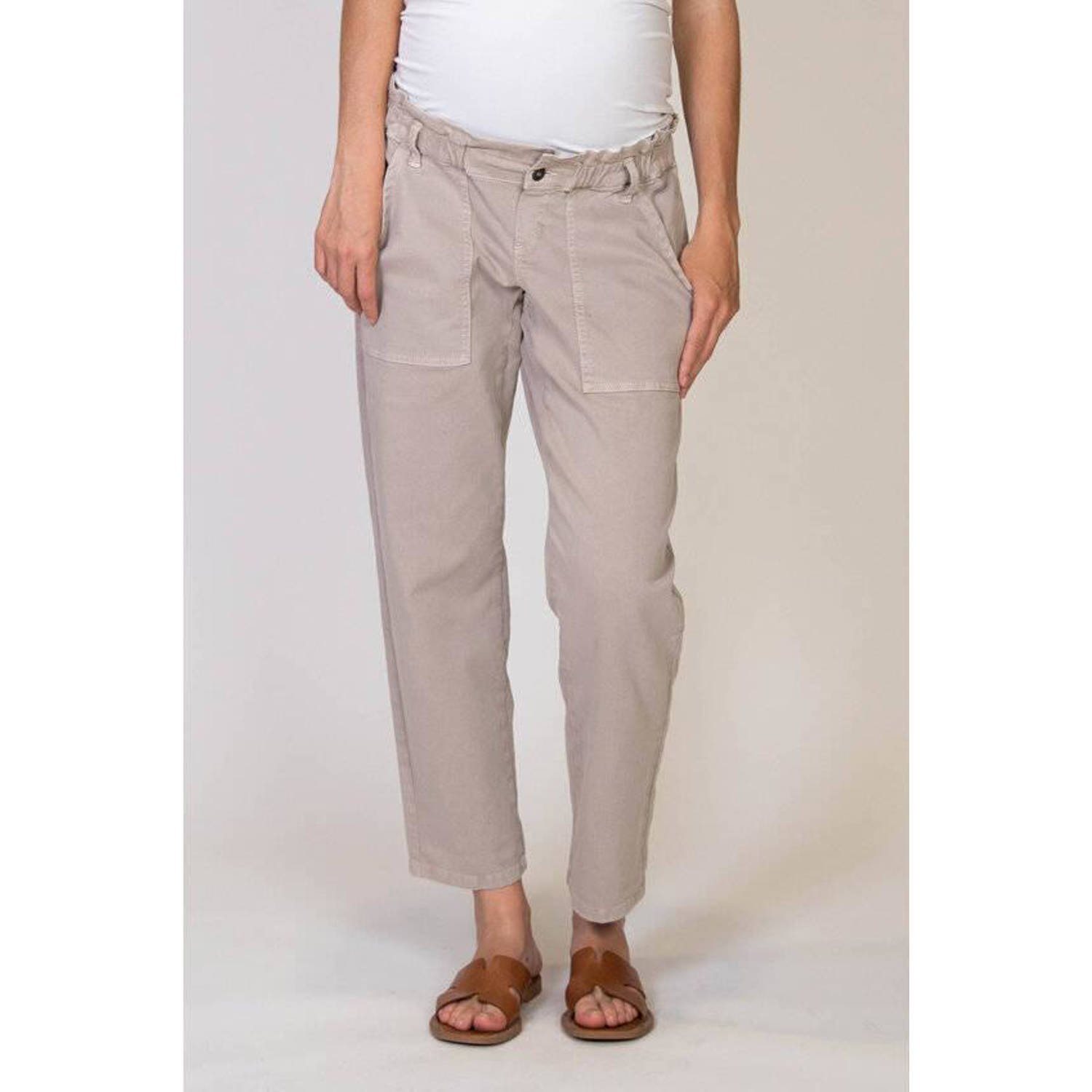 Love2wait loose fit broek beige Dames Stretchkatoen Effen 26