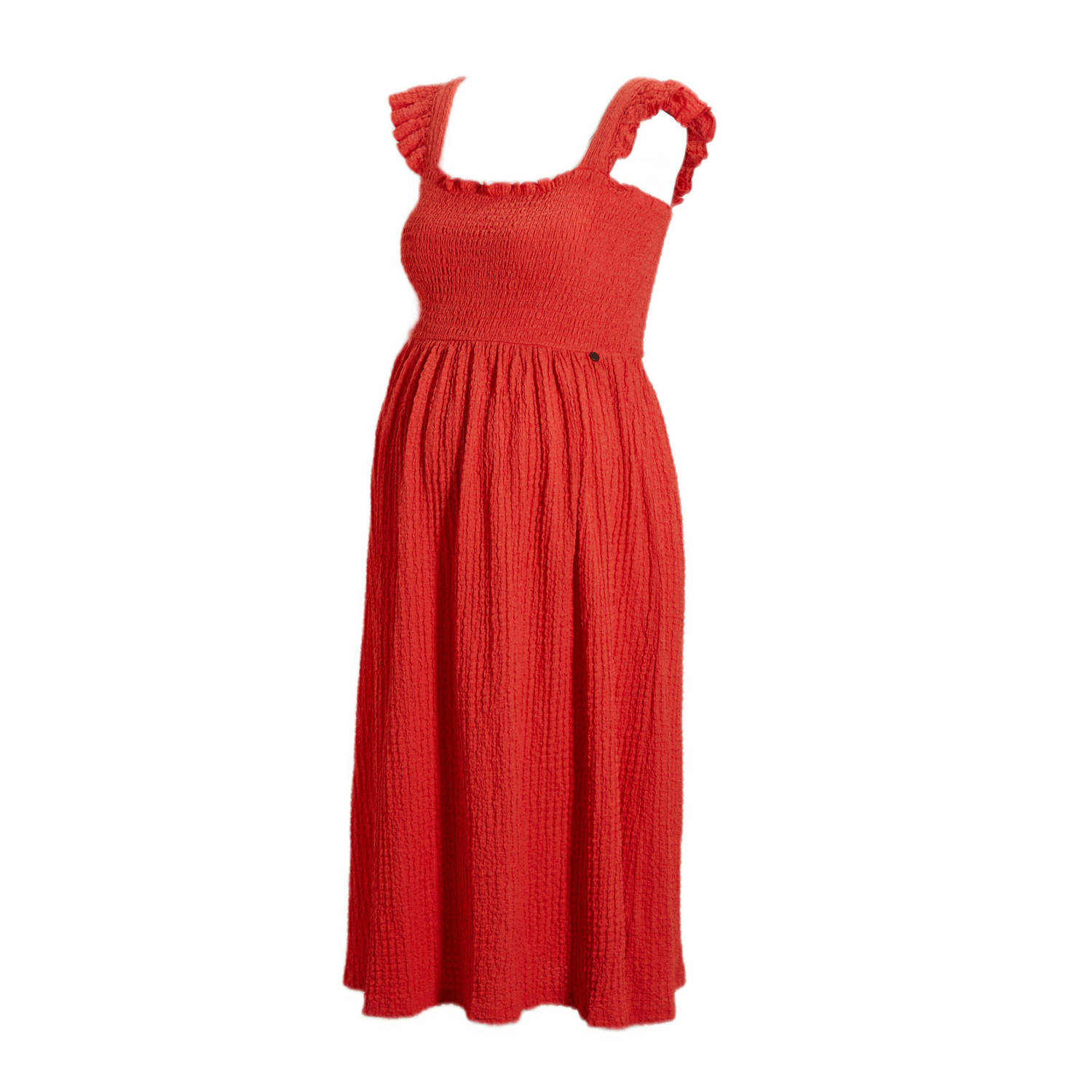 Love2wait zwangerschapsjurk rood Dames Polyester Vierkante hals Effen M