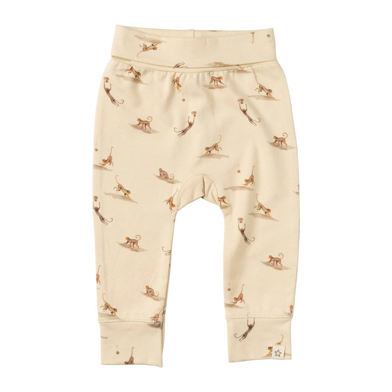 Your Wishes baby regular fit broek Jesse met all over print ecru bruin Jongens Stretchkatoen 56