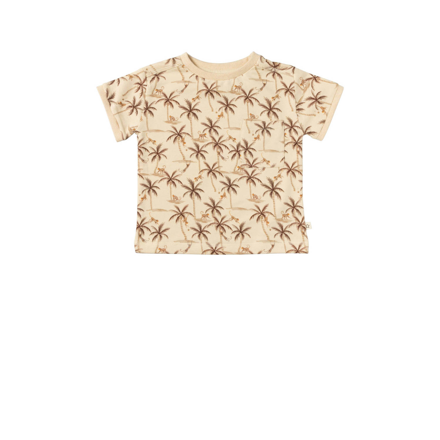 Your Wishes T-shirt Paolo met all over print beige bruin
