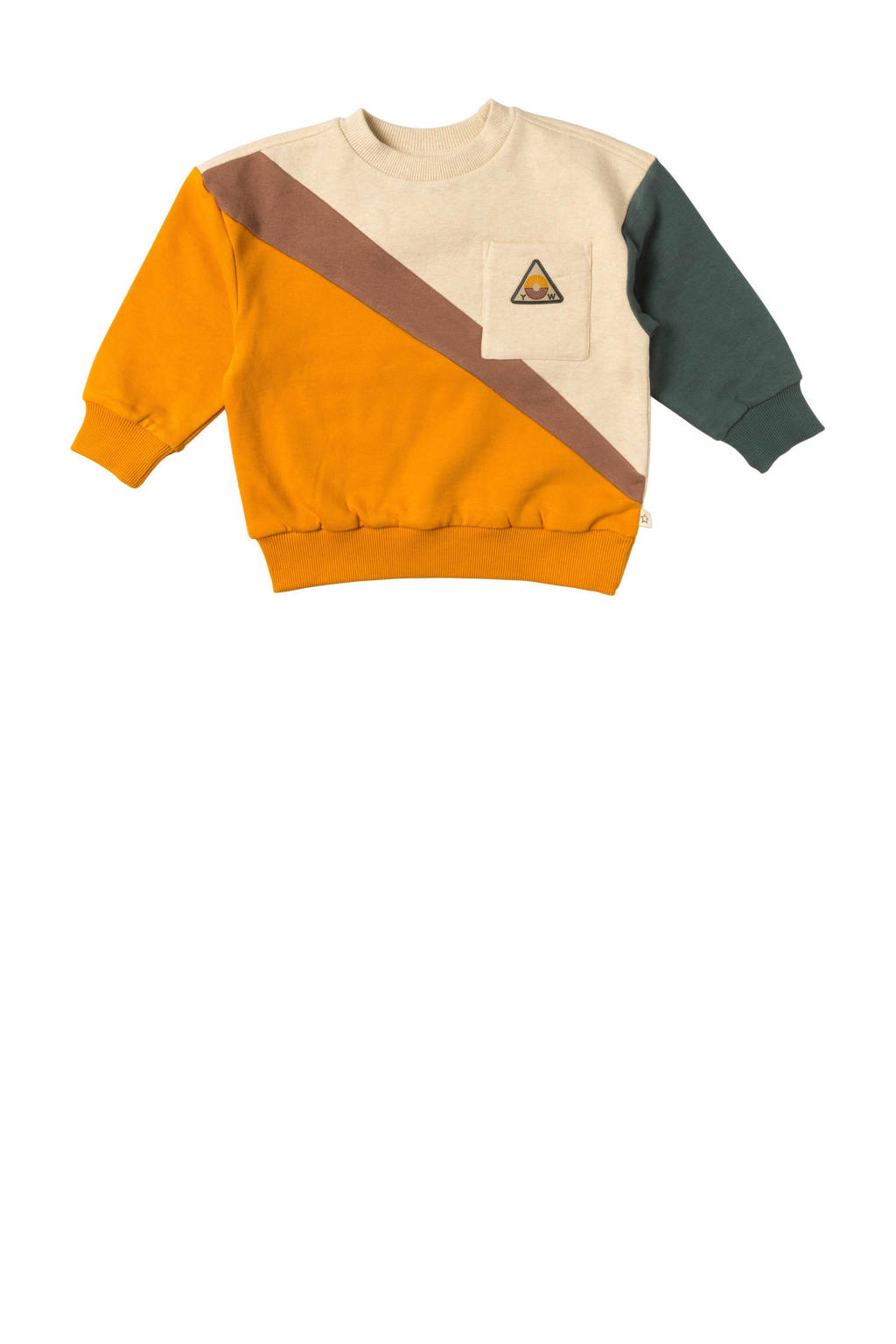 sweater Maddox oranje/ecru/grijs
