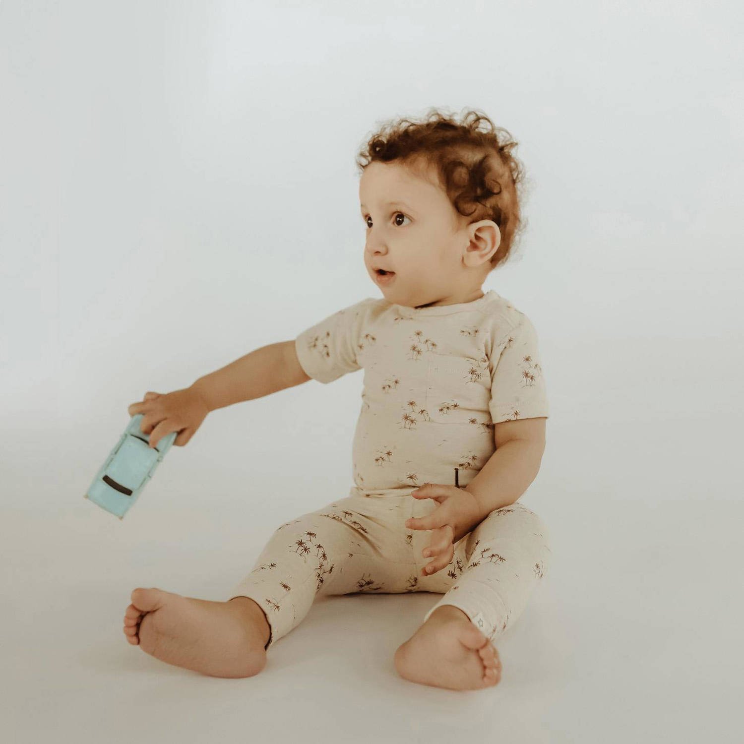 Your Wishes baby regular fit broek Calle met all over print offwhite