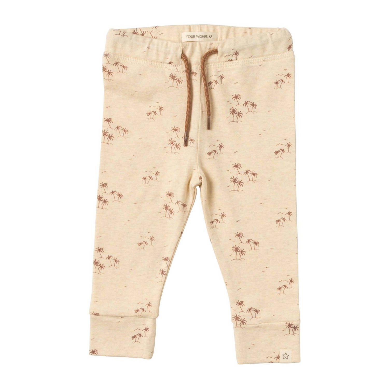 Your Wishes baby regular fit broek Calle met all over print offwhite Ecru Jongens Stretchkatoen 50