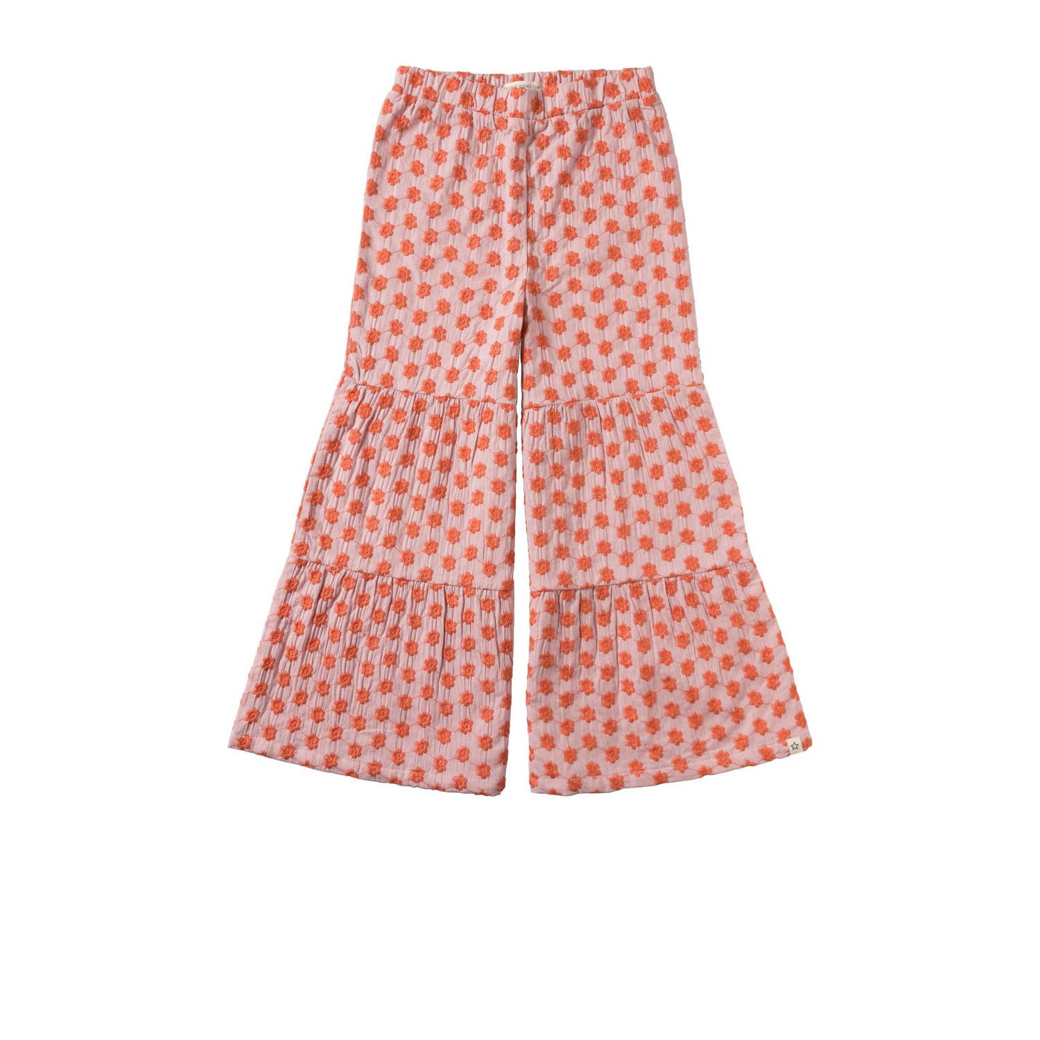 Your Wishes flared broek Jasmin met all over print roze donkerroze Meisjes Katoen 110