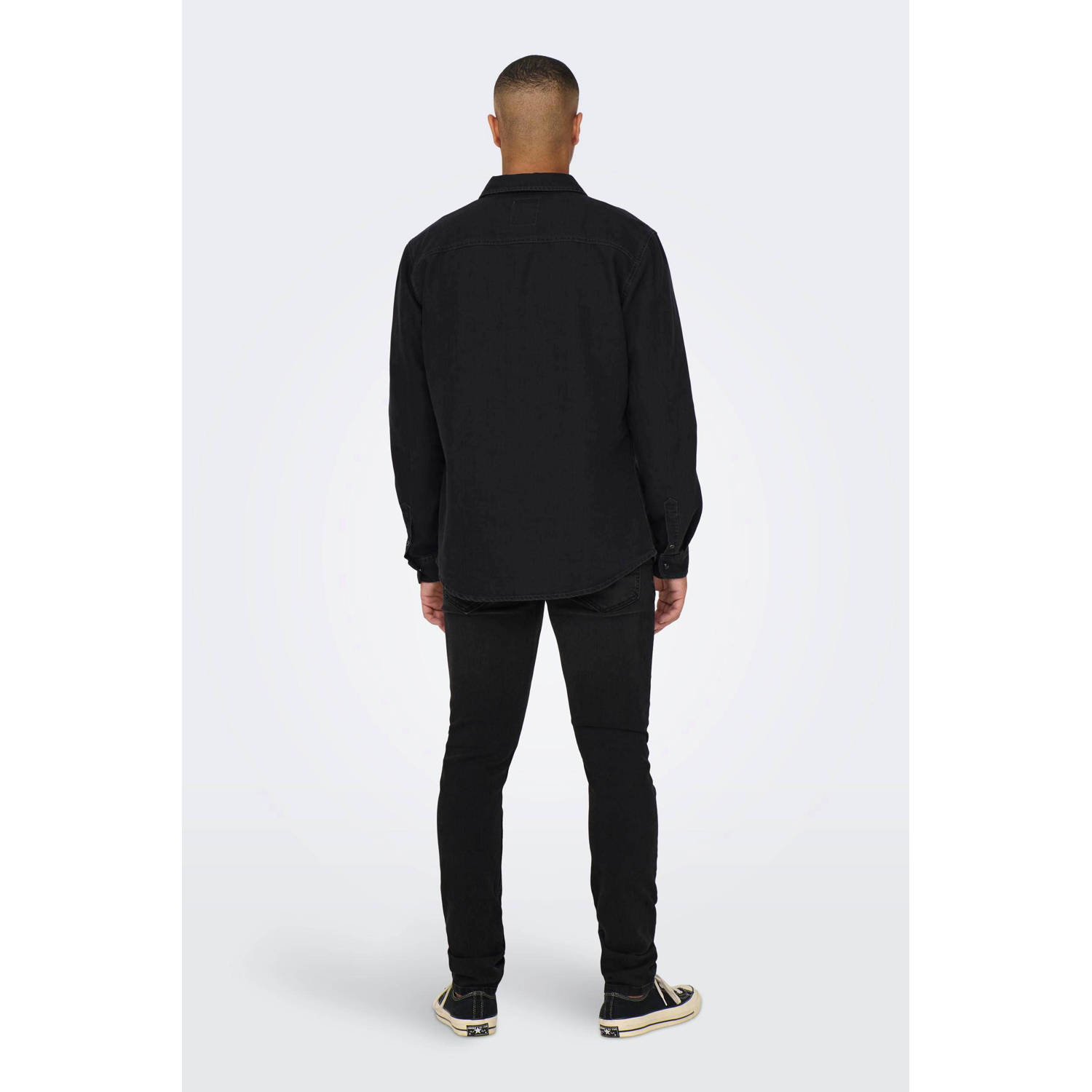ONLY & SONS regular fit denim overhemd ONSBANE grijs
