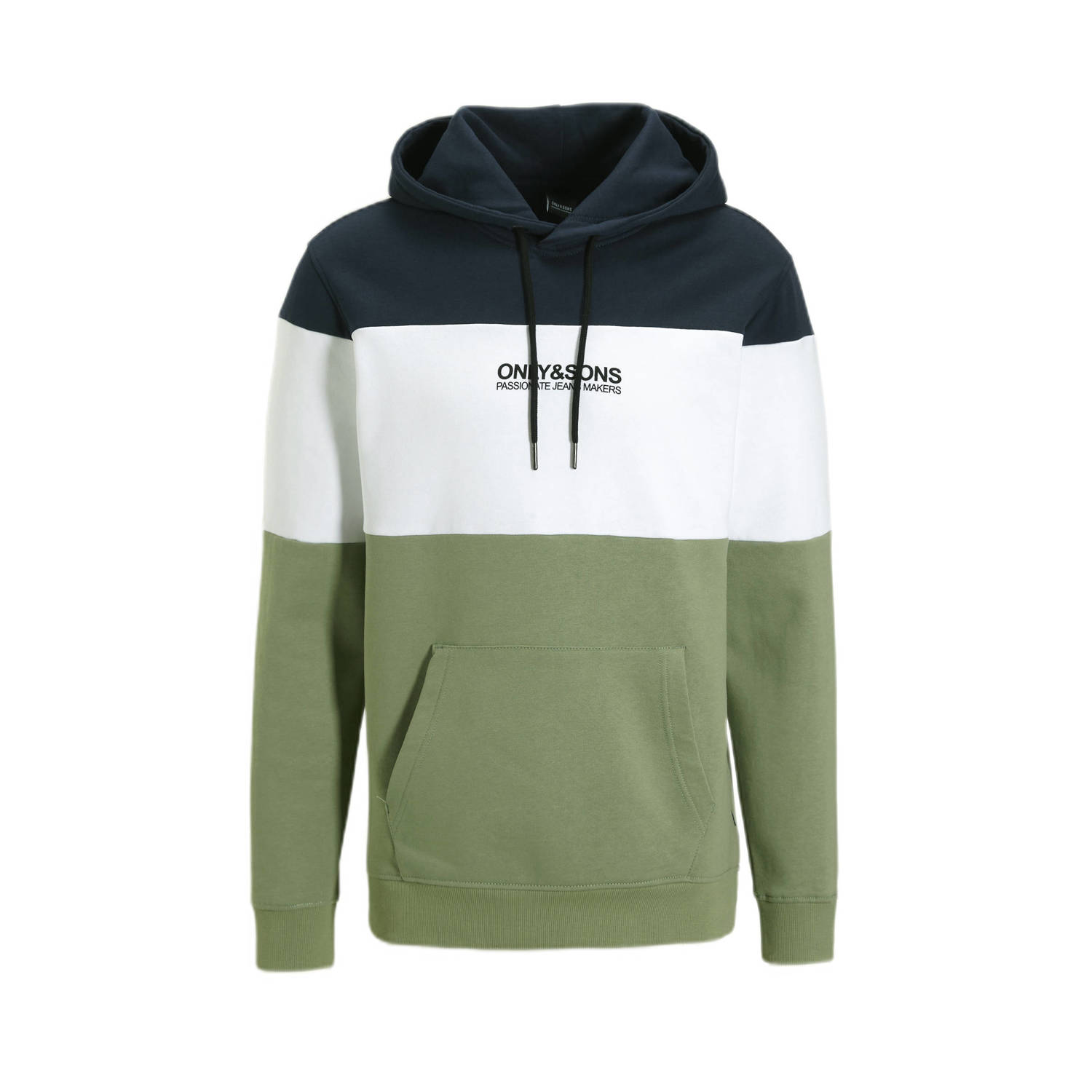 ONLY & SONS hoodie ONSBAS met logo donkerblauw