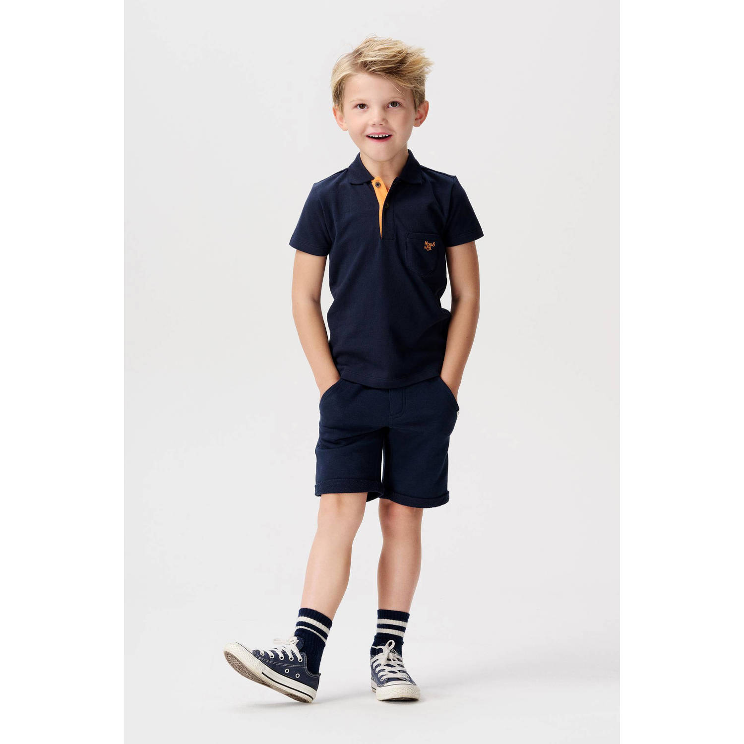 Noppies regular fit sweatshort blauw Korte broek Effen 104