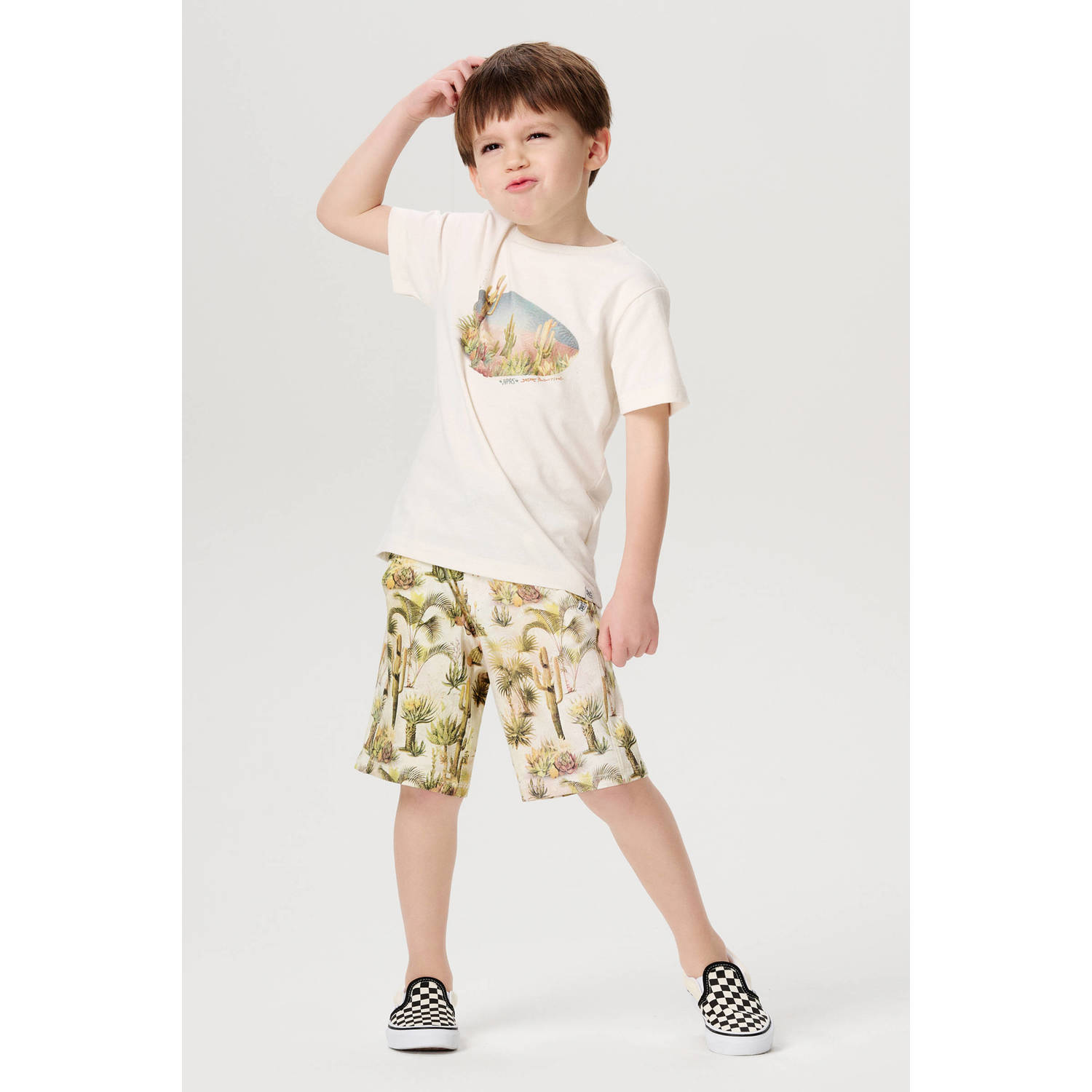 Noppies T-shirt Darby met printopdruk wit Jongens Katoen Ronde hals Printopdruk 104