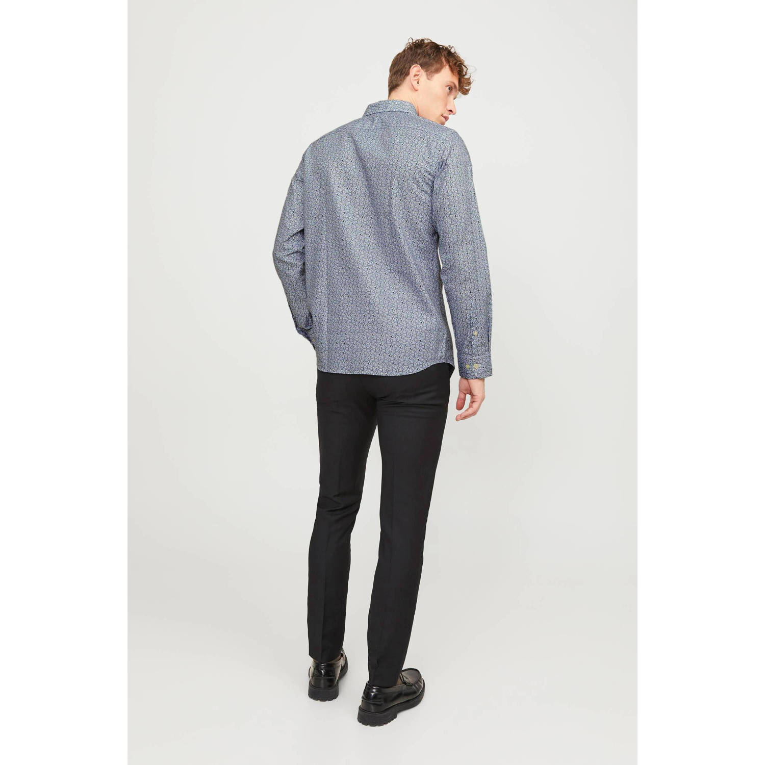 JACK & JONES PREMIUM regular fit overhemd met all over print blauw