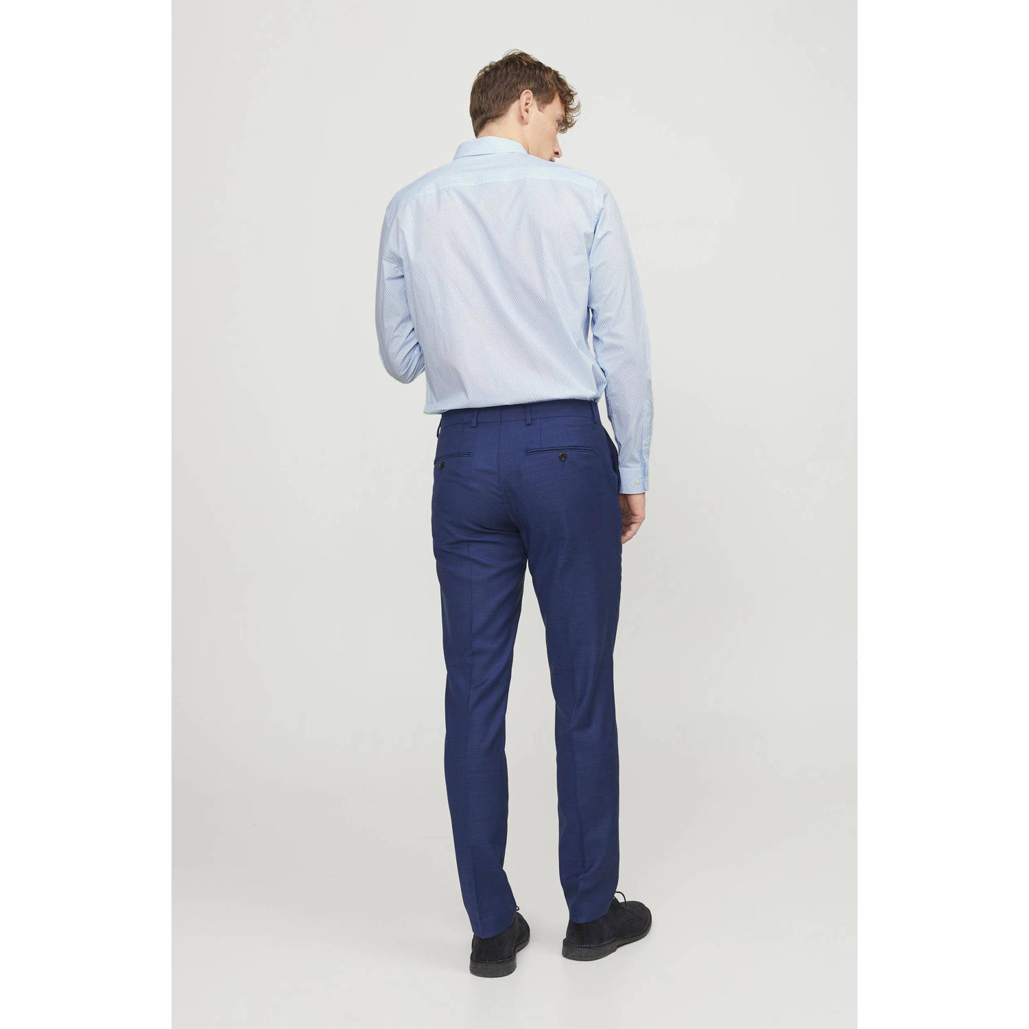 JACK & JONES PREMIUM slim fit overhemd JPRBLABLACKPOOL met katoen lichtblauw