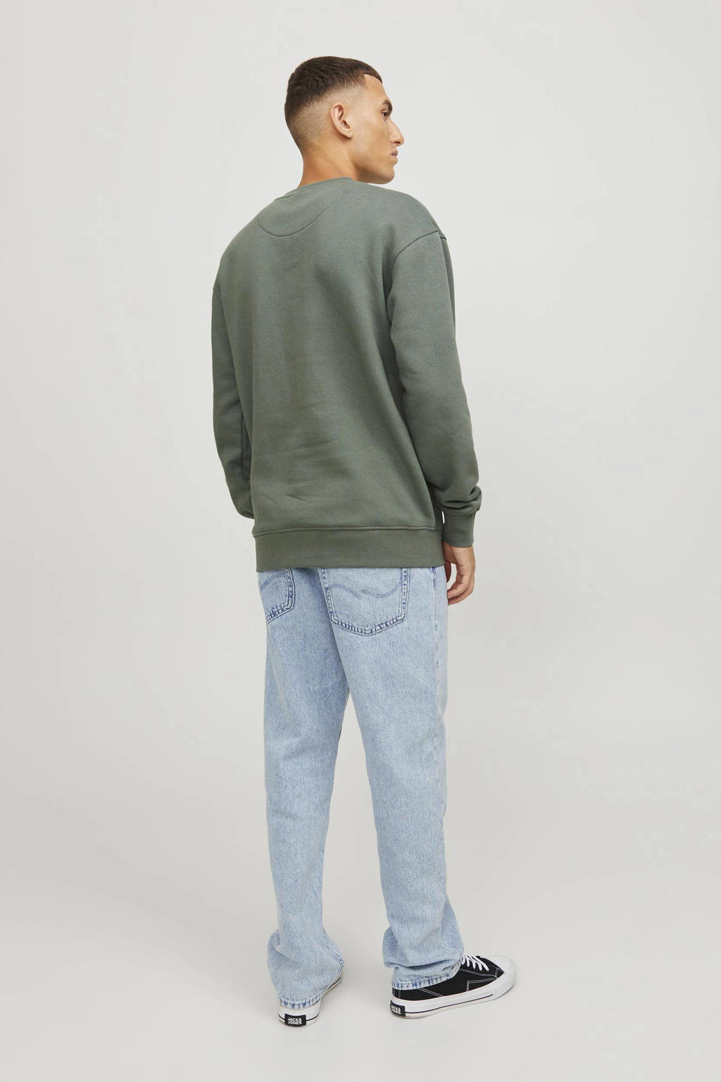 JACK & JONES ORIGINALS sweater JORVESTERBRO met printopdruk groen